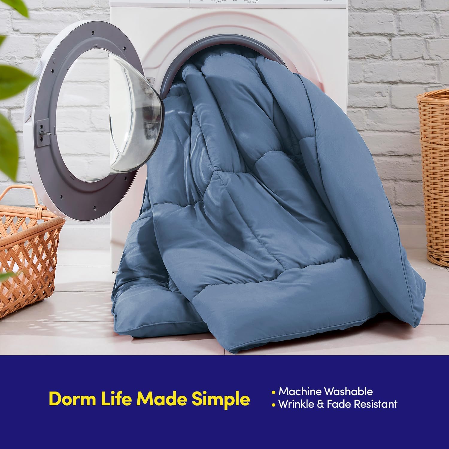 Sweet Home Collection Dorm Room Comforter Set Denim Blue Twin XL