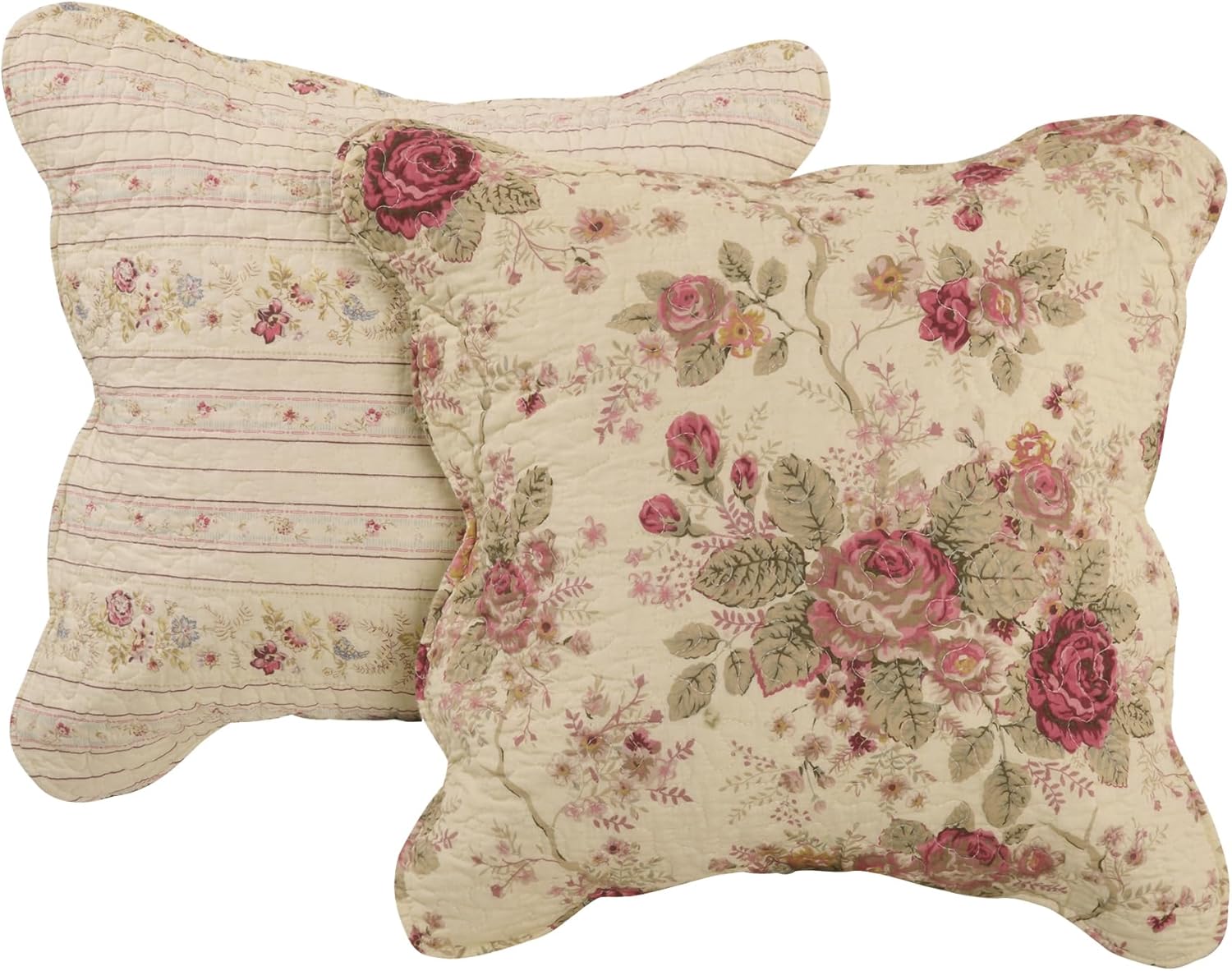 Greenland Home Antique Rose Quilt Set 5-Piece FullQueen
