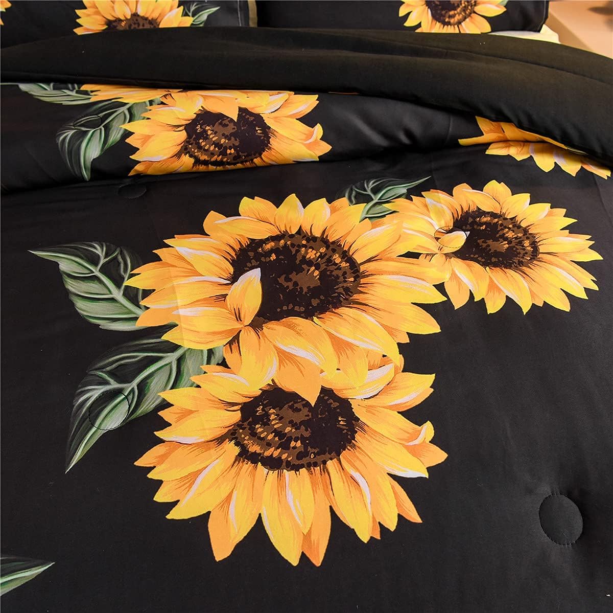 NTBED Sunflower Comforter Set Queen 3-Piece Microfiber Bedding