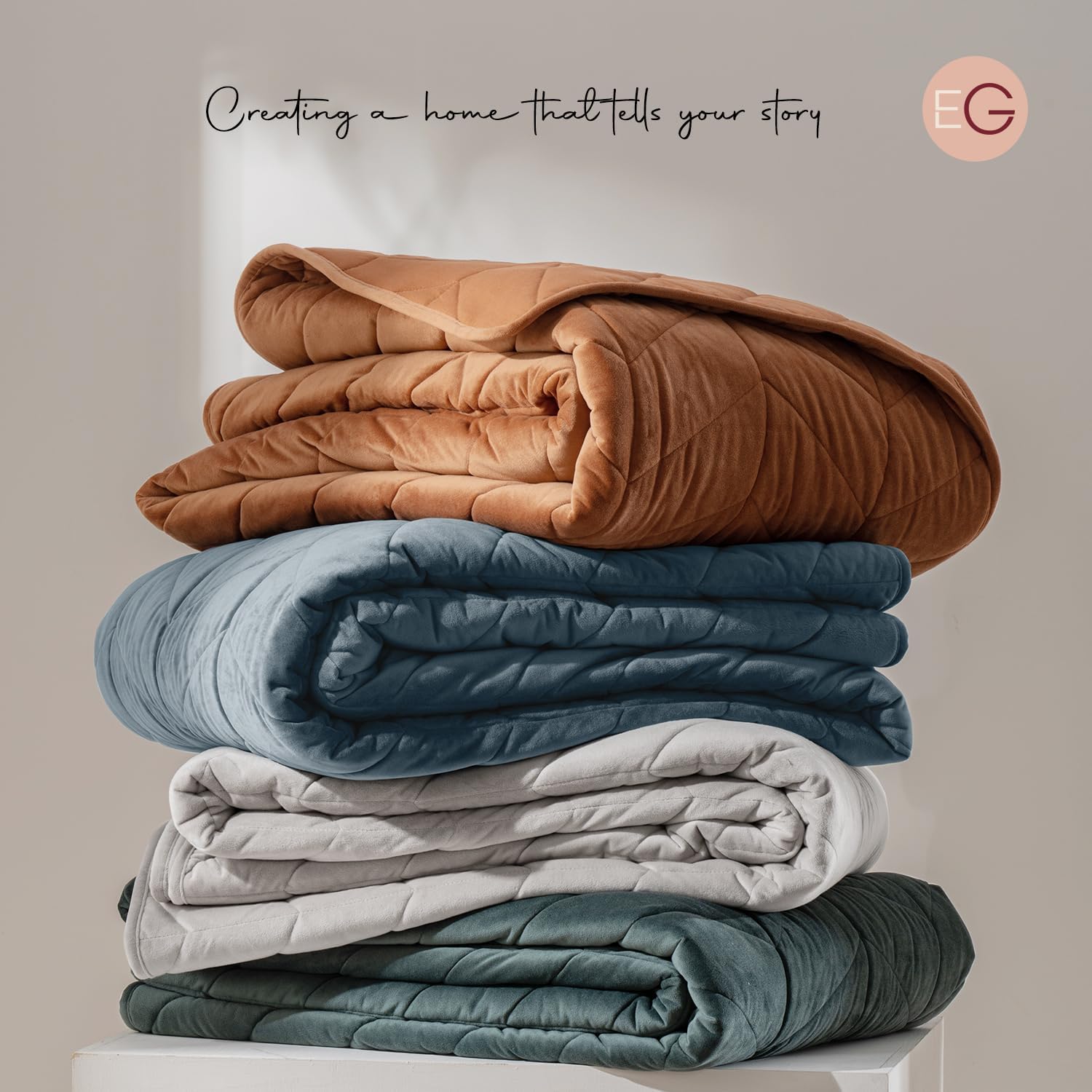 Evergrace Burnt Orange Velvet Quilt Set with 2 Shams