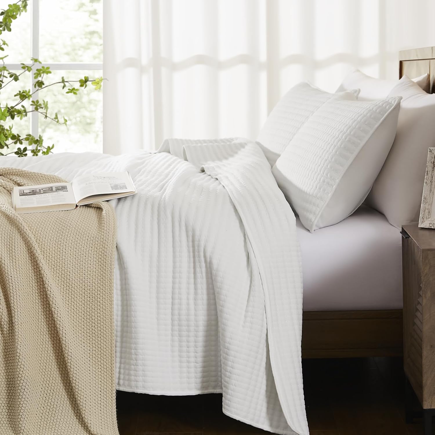 WRENSONGE Queen Quilt Set 3-Piece Microfiber