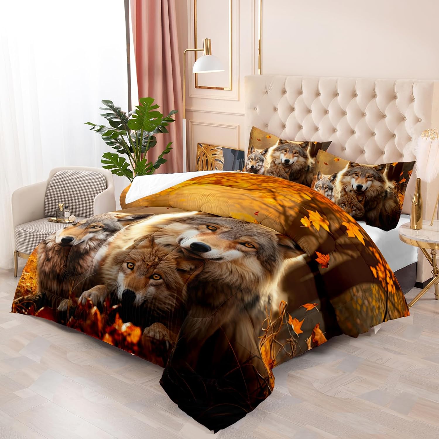 3D Wolf Comforter Set Twin Size for Kids
