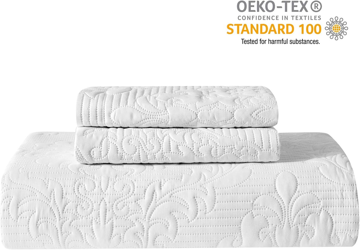 Hansleep White Quilt Twin Set - Damask All Season Bedspread