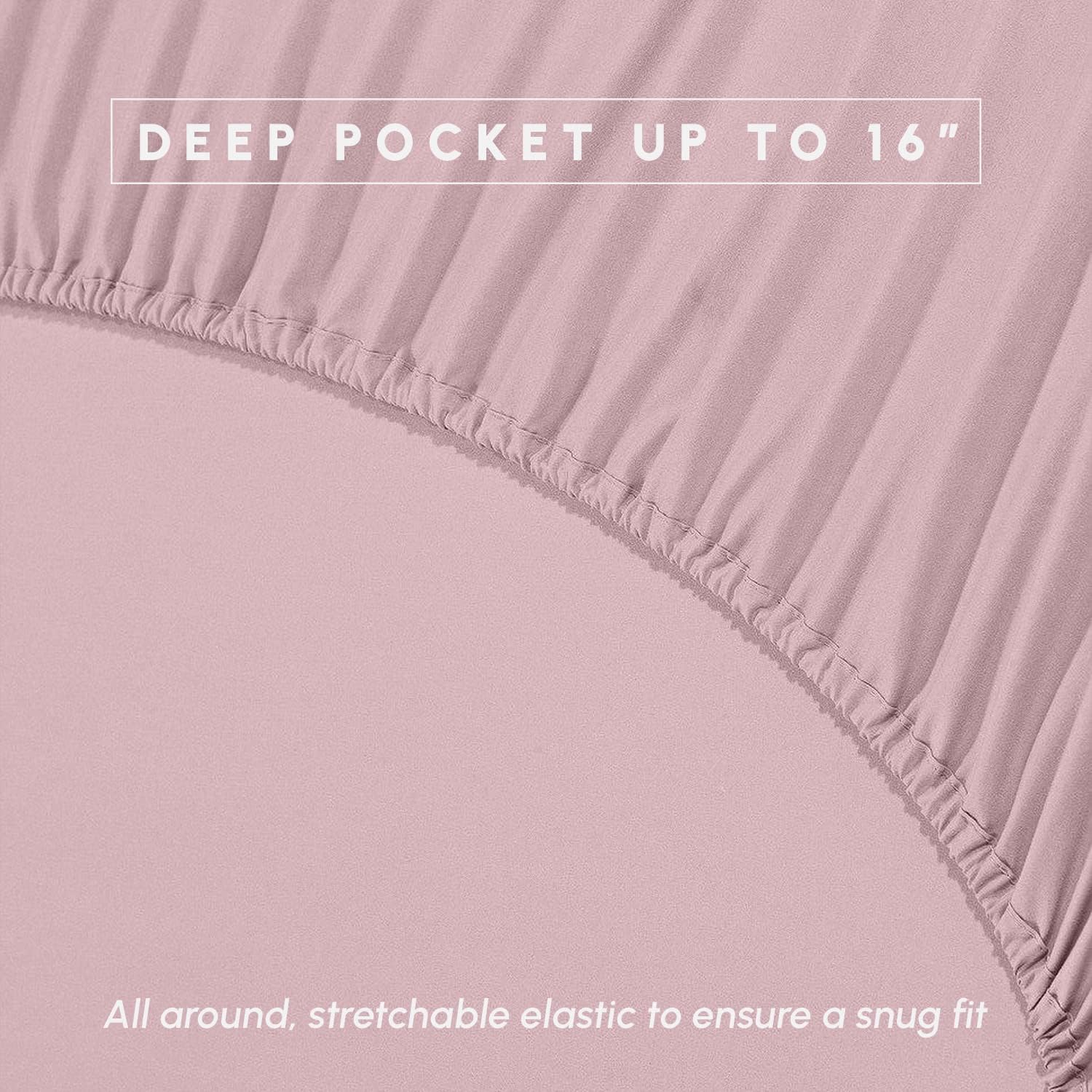 Elegant Comfort 4-Piece Quilted Bed Sheet Set - Dusty Rose