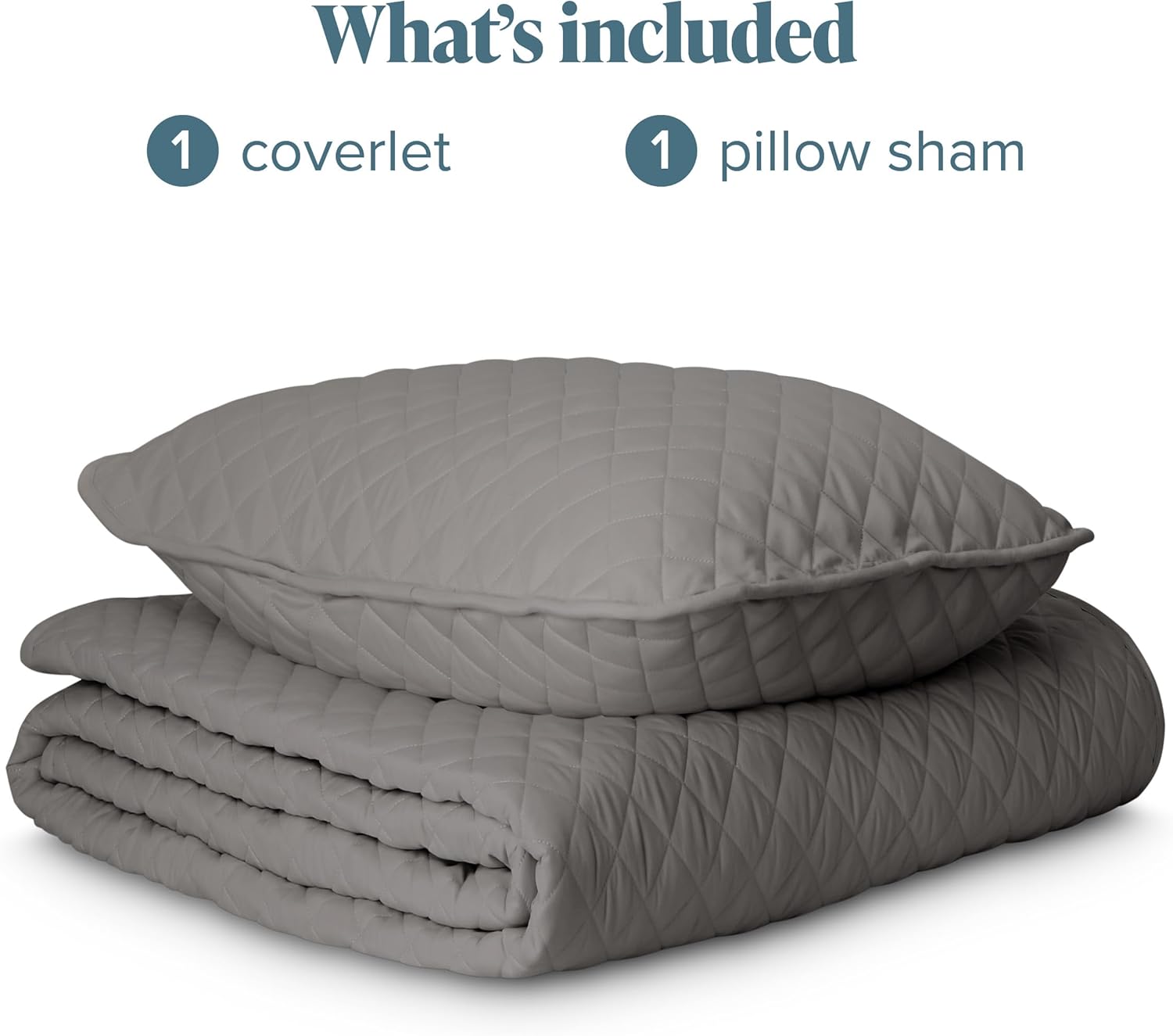Bare Home Coverlet Set TwinTwin XL Grey