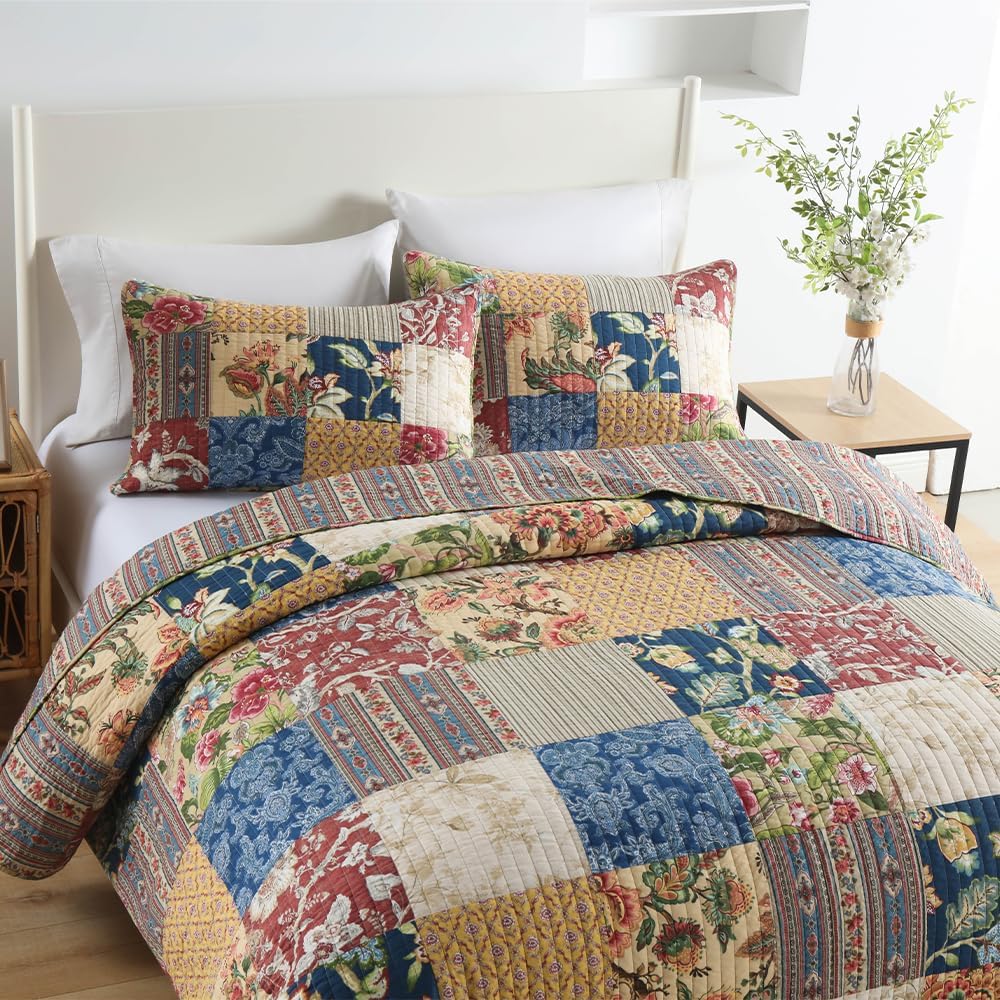 ENASAL Reversible Cotton Quilt Set Queen Size