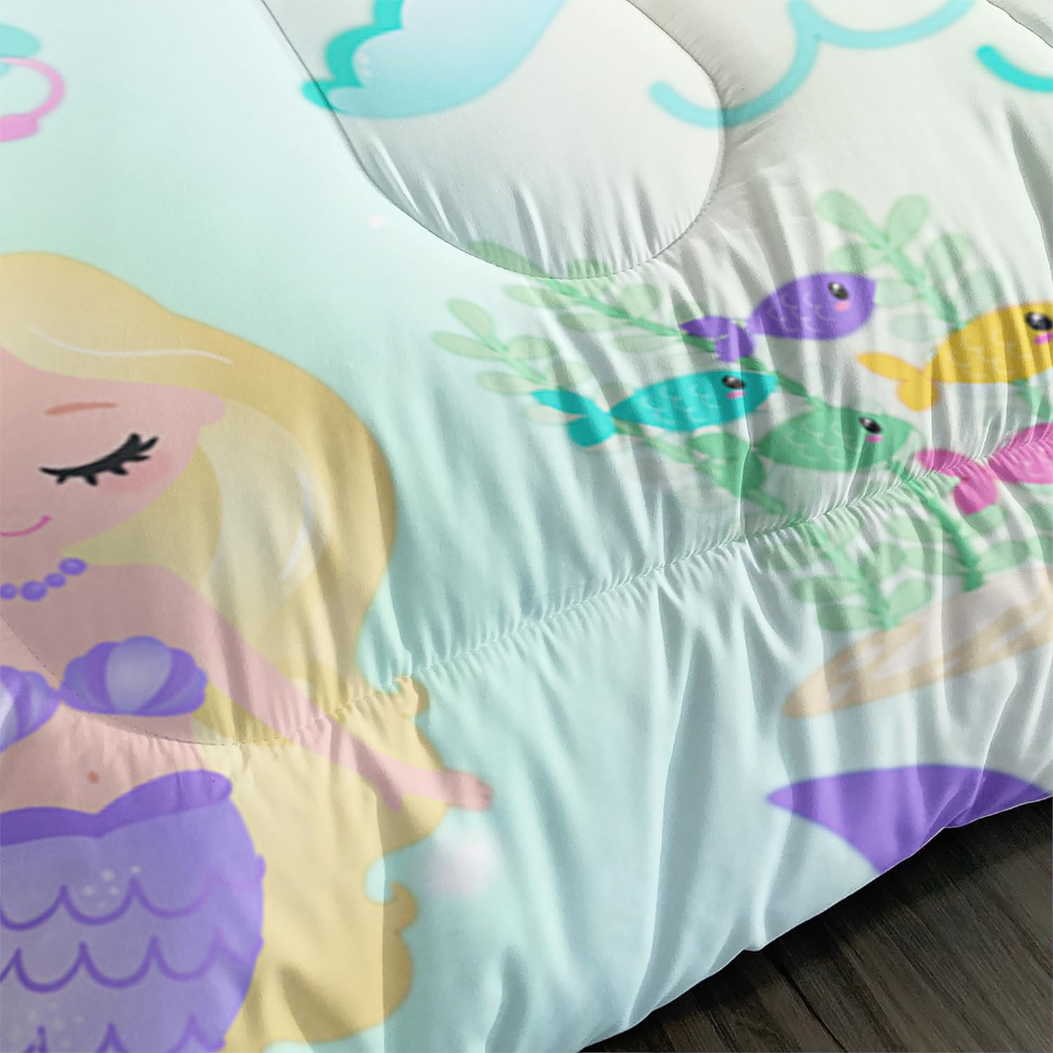 XYNHML Rainbow Mermaid Comforter Set Twin Full Queen