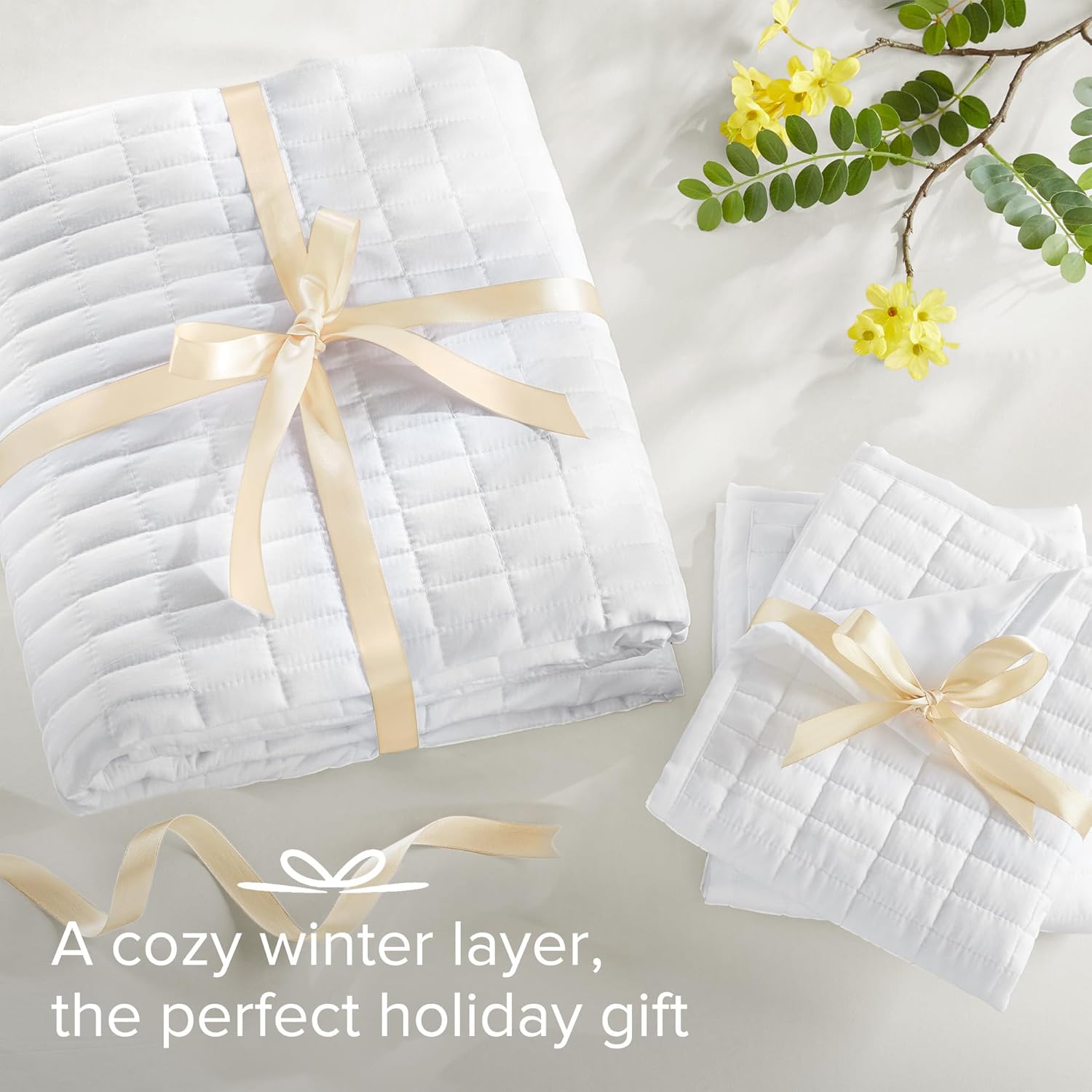 Comfort Spaces Kienna Quilt Set - Lightweight Soft Double Sided Summer Blanket