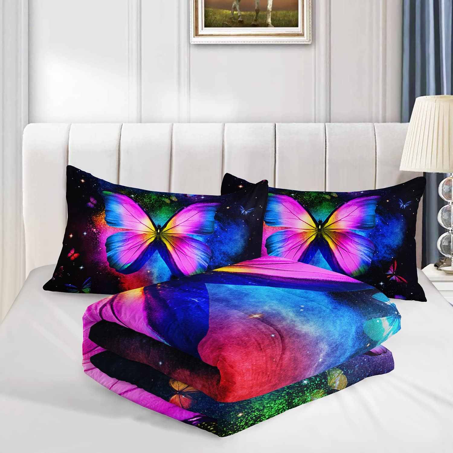 Galaxy Butterfly Comforter Set Full Size 1