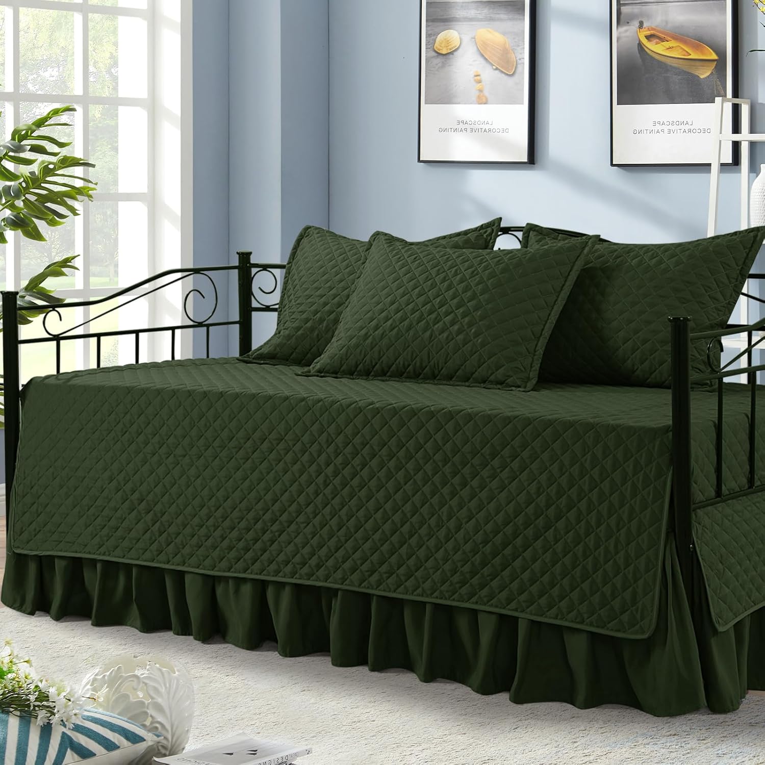BALAPET 5 Piece Daybed Set Olive Green Twin Size