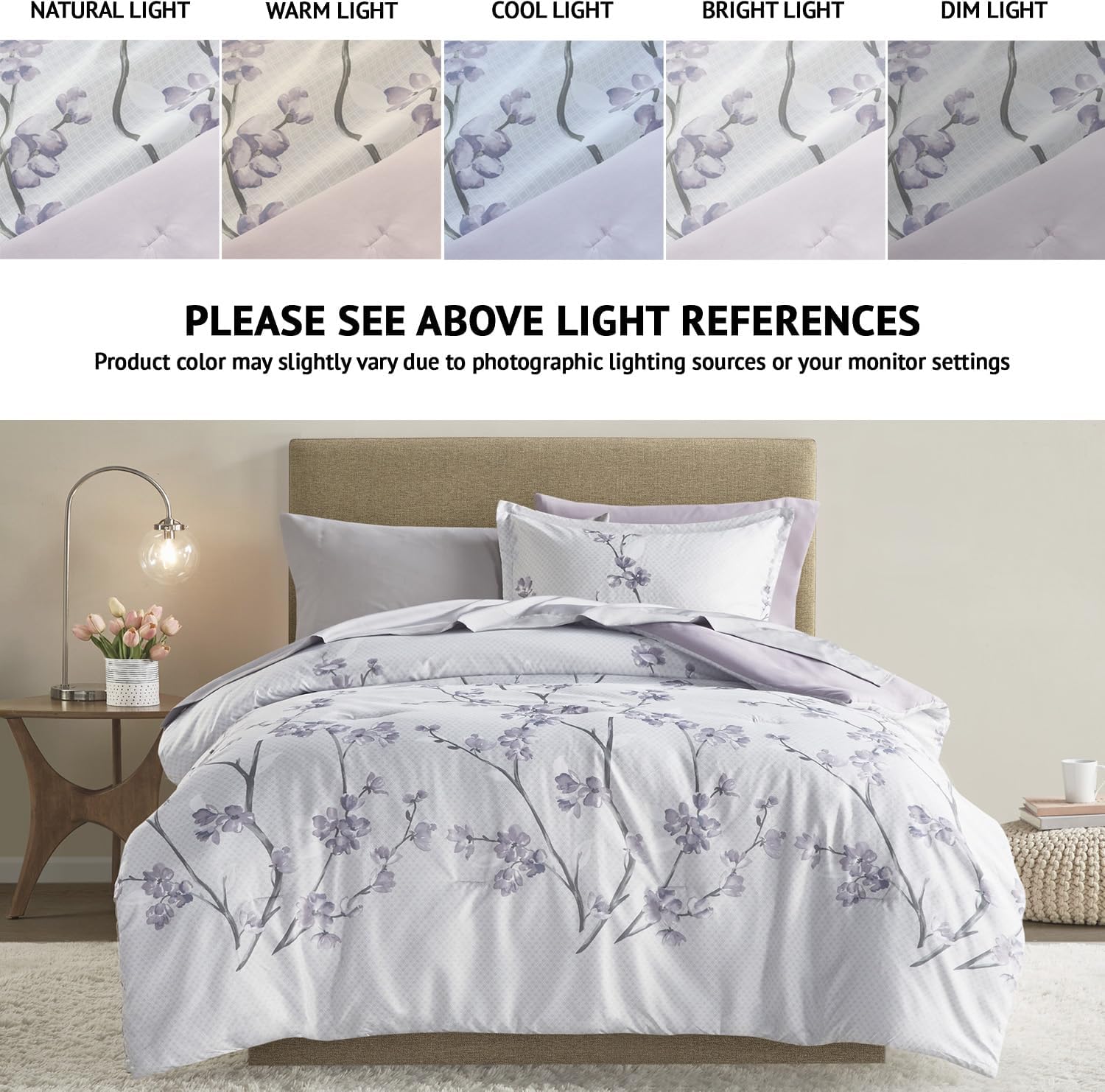 Comfort Spaces Bed in a Bag Set Kate Grey Purple