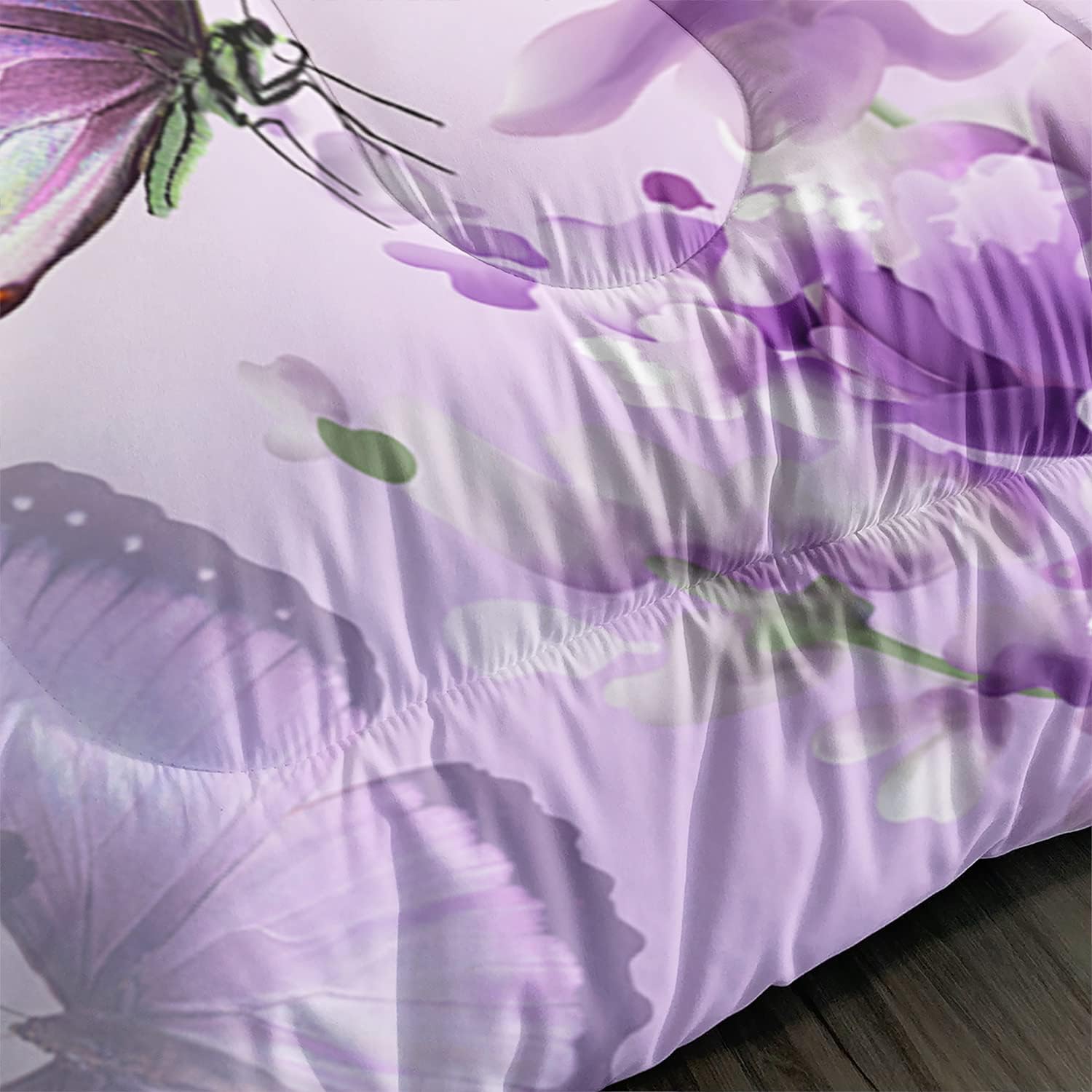 Lavender Butterfly Comforter Set for Kids and Adults