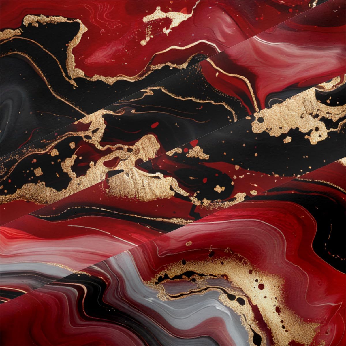 Red Black Marble Comforter Set King Size