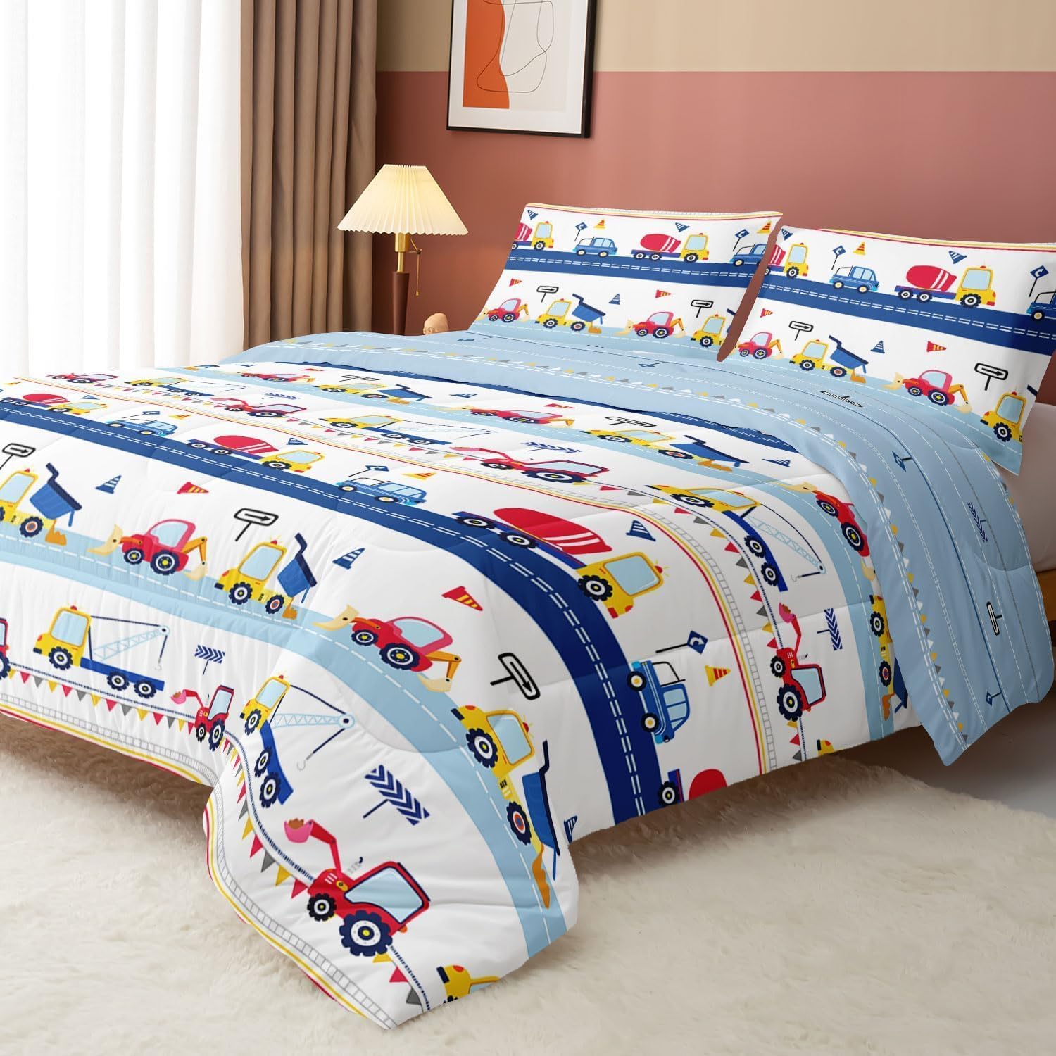 Axolotl Cartoon Car Comforter Set Twin 1