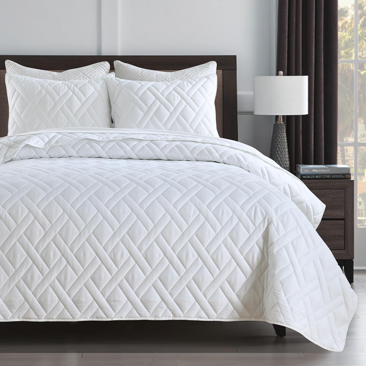HORIMOTE HOME Queen Size Quilt Set with Diamond Pattern