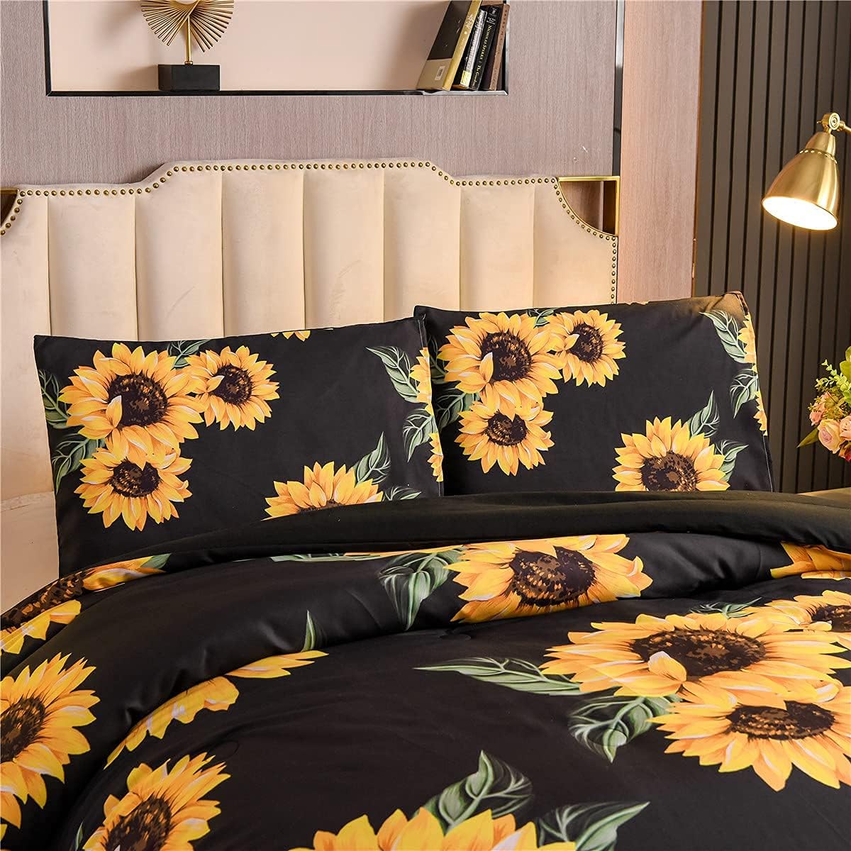 NTBED Sunflower Comforter Set Queen 3-Piece Microfiber Bedding