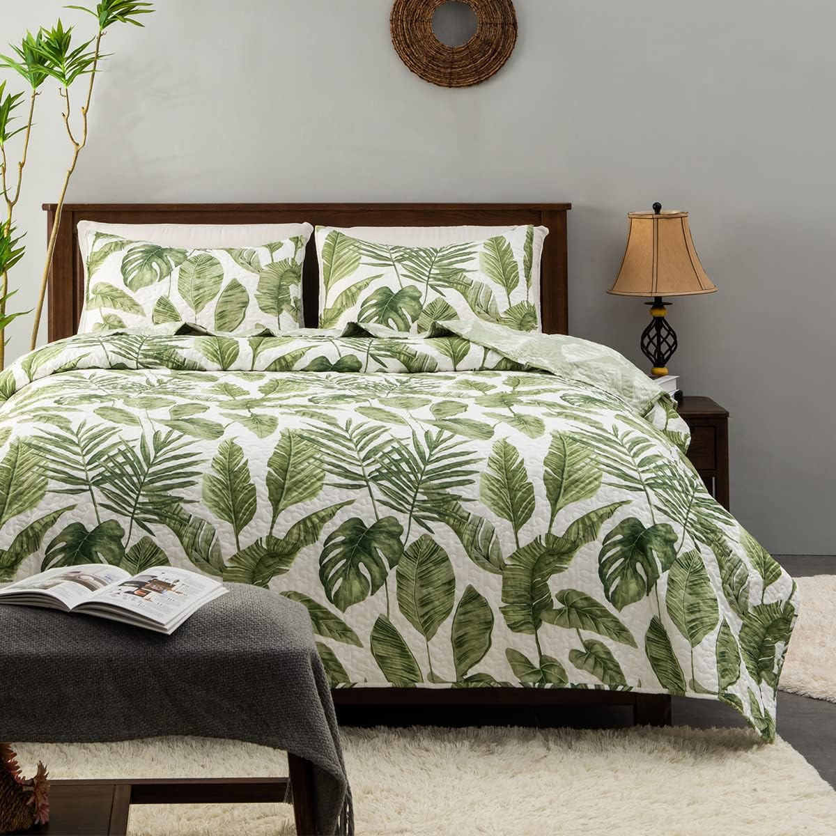 HORIMOTE HOME Tropical Plants Quilt Set Twin 2 Pieces