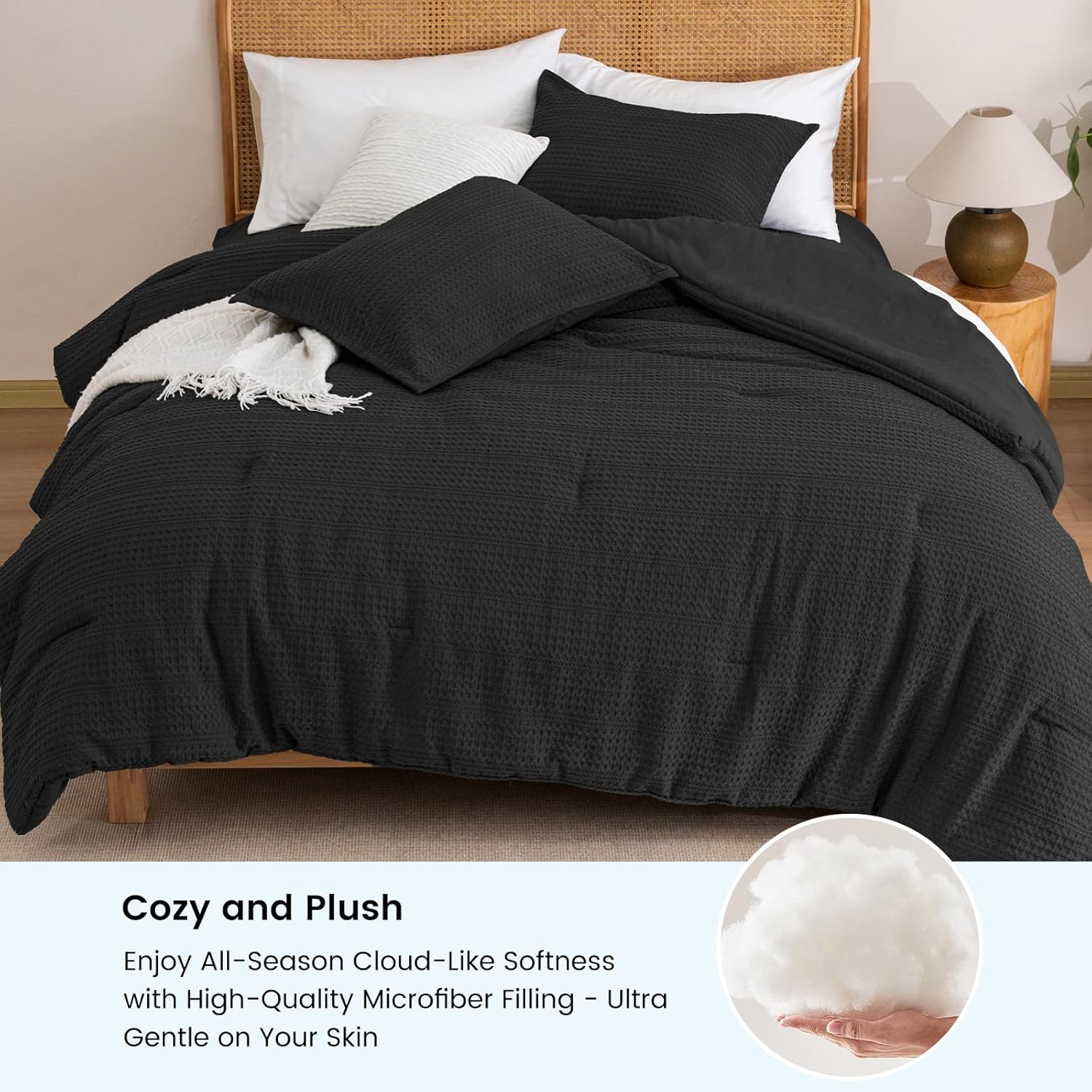 PHF Ultra-Soft Waffle Comforter Set Queen Size