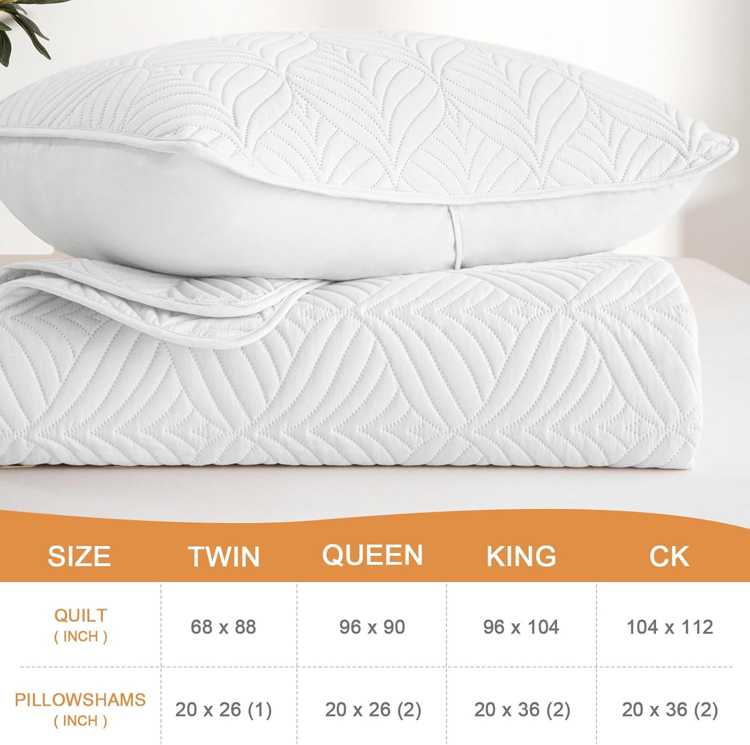 Whale Flotilla Modern Geometric Queen Quilt Set 3-Piece Extra Soft White Bedding