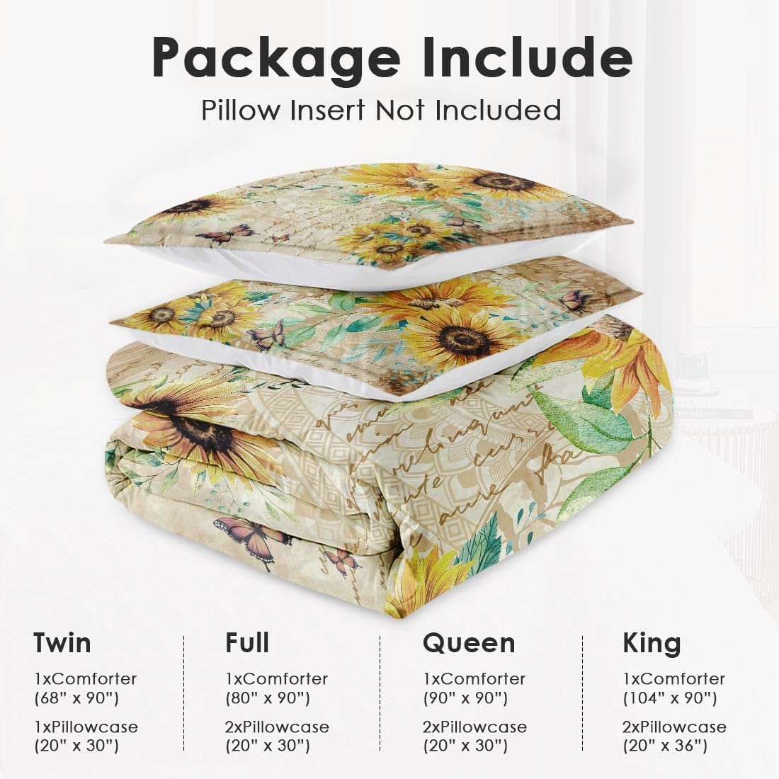 WeCozy Queen Size Comforter Set with 2 Pillowcases