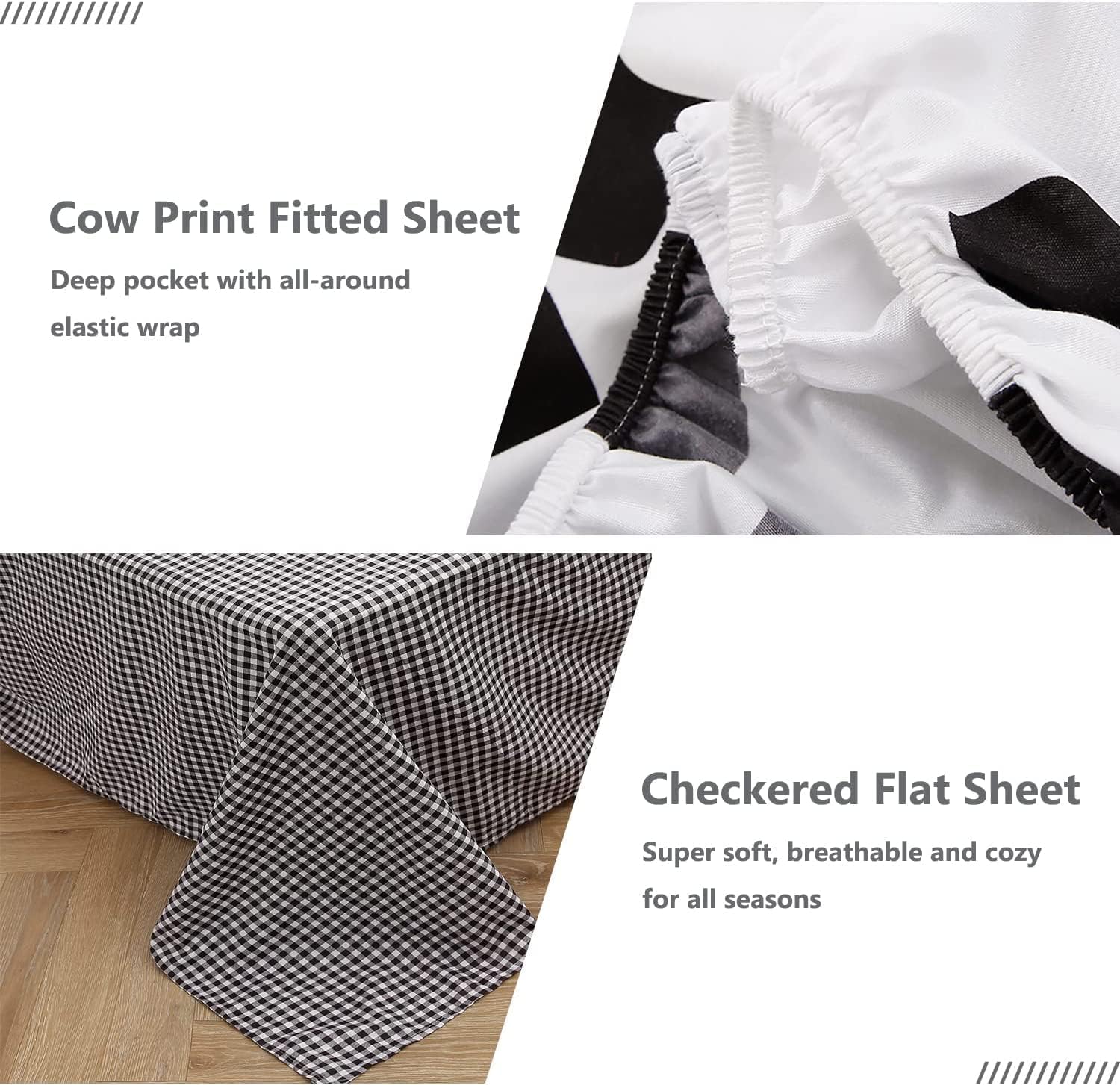 SUCSES King Size Cow Comforter Set 8 Pieces