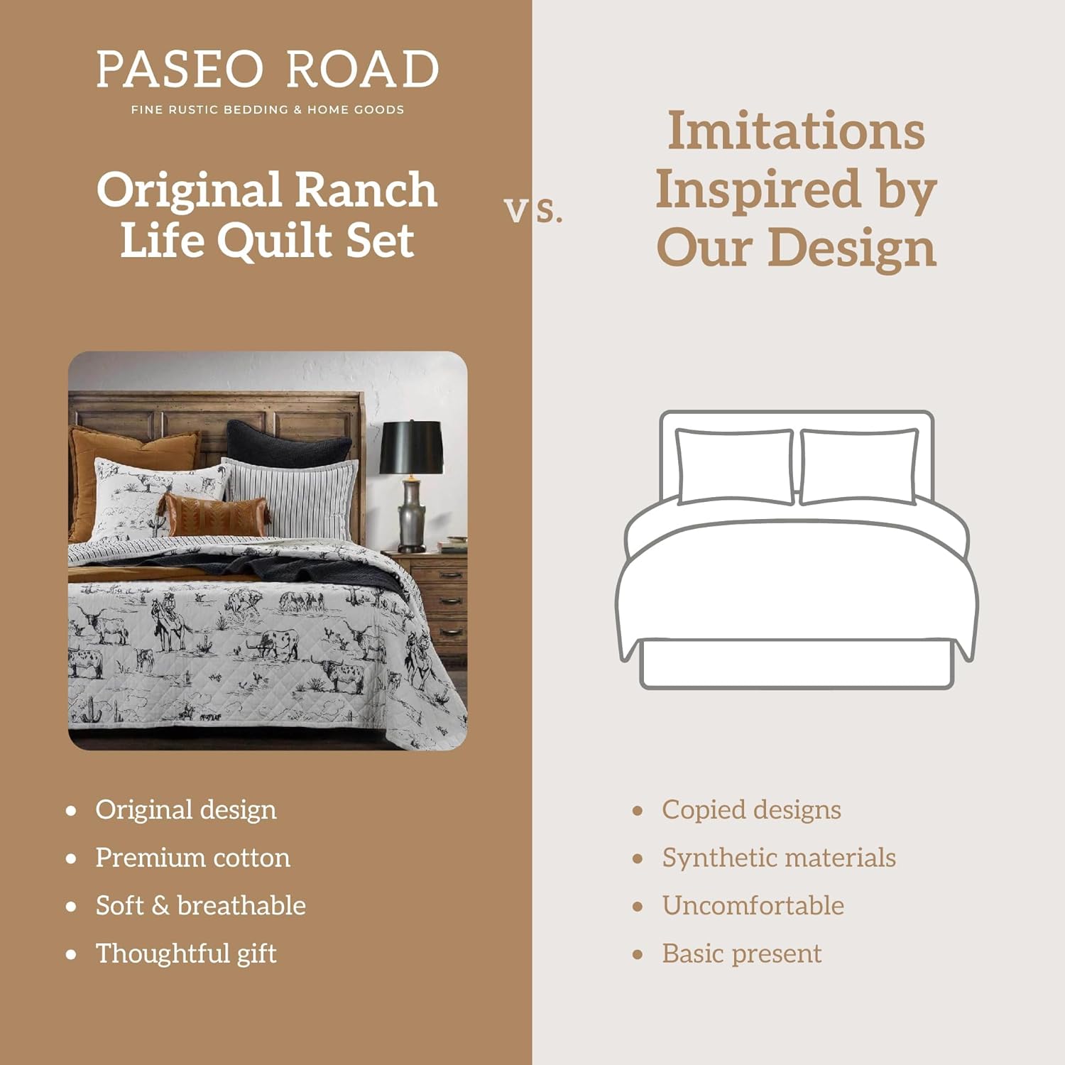 Paseo Road Western Quilt Set 3 Piece Full Queen