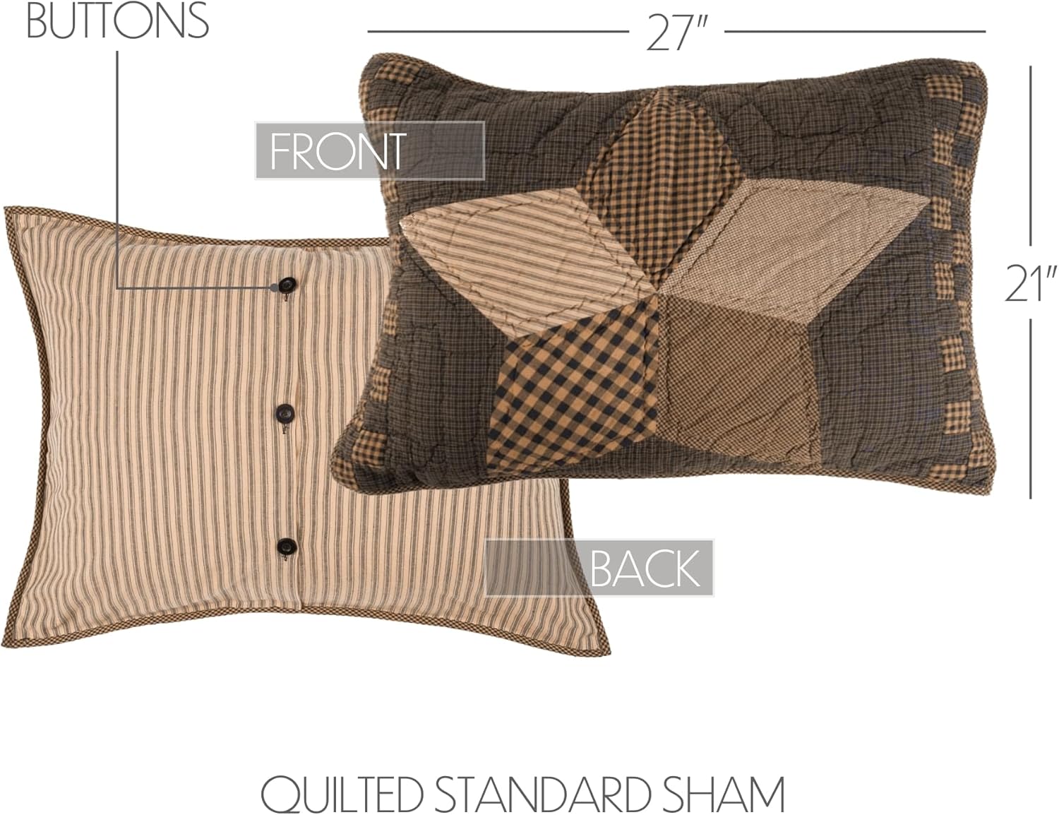 VHC Brands Farmhouse Star 3-Piece Quilt Set