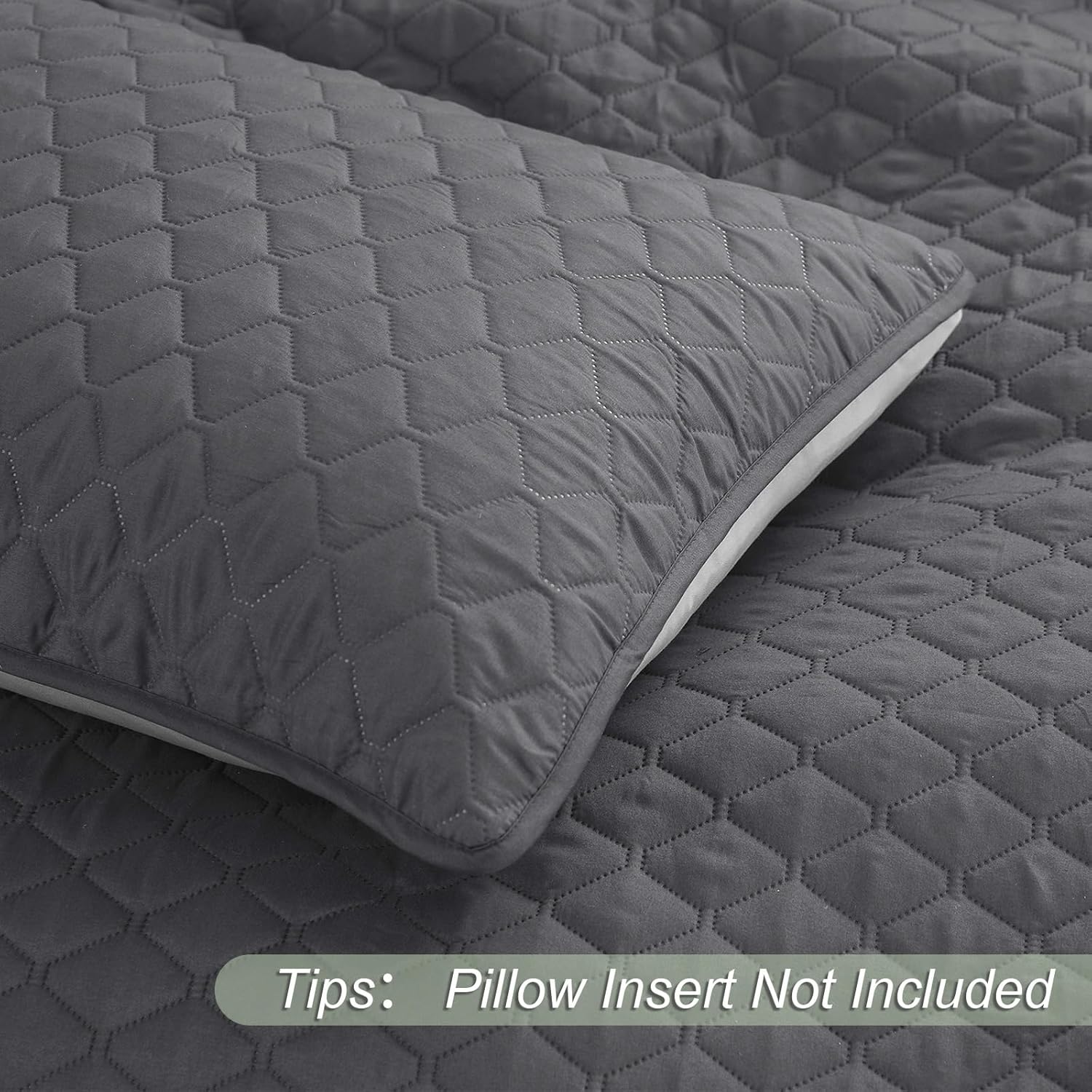 Exclusivo Mezcla Reversible Twin Quilt Set - Grey 68x88