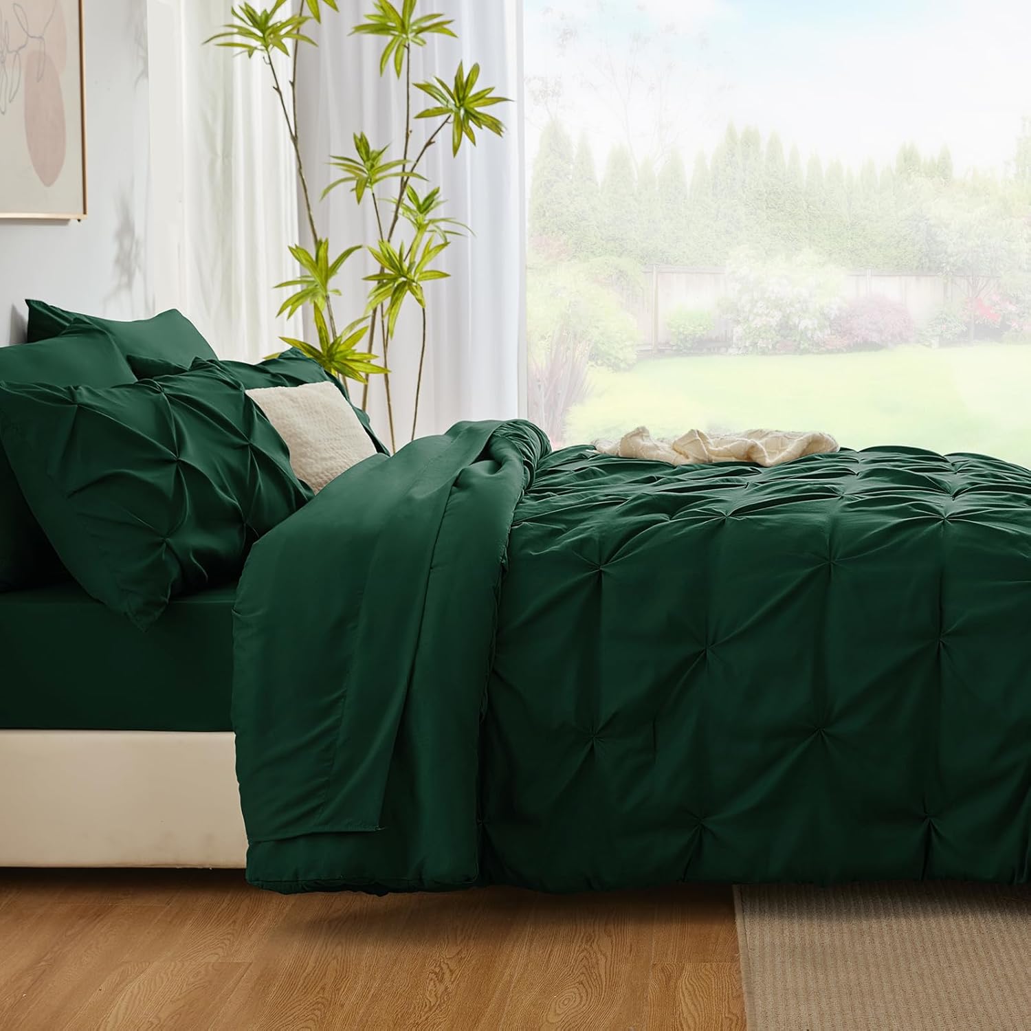 CozyLux Emerald Green Cal King Comforter Set 7-Piece