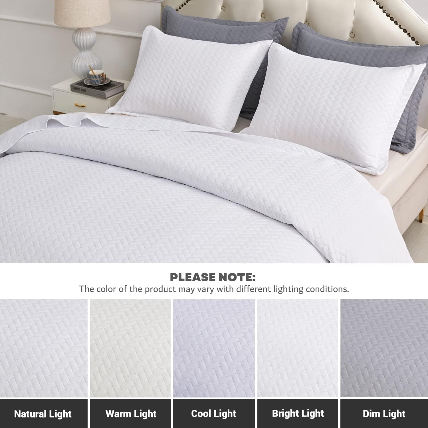 MapleStone White Quilt Set King Size 1