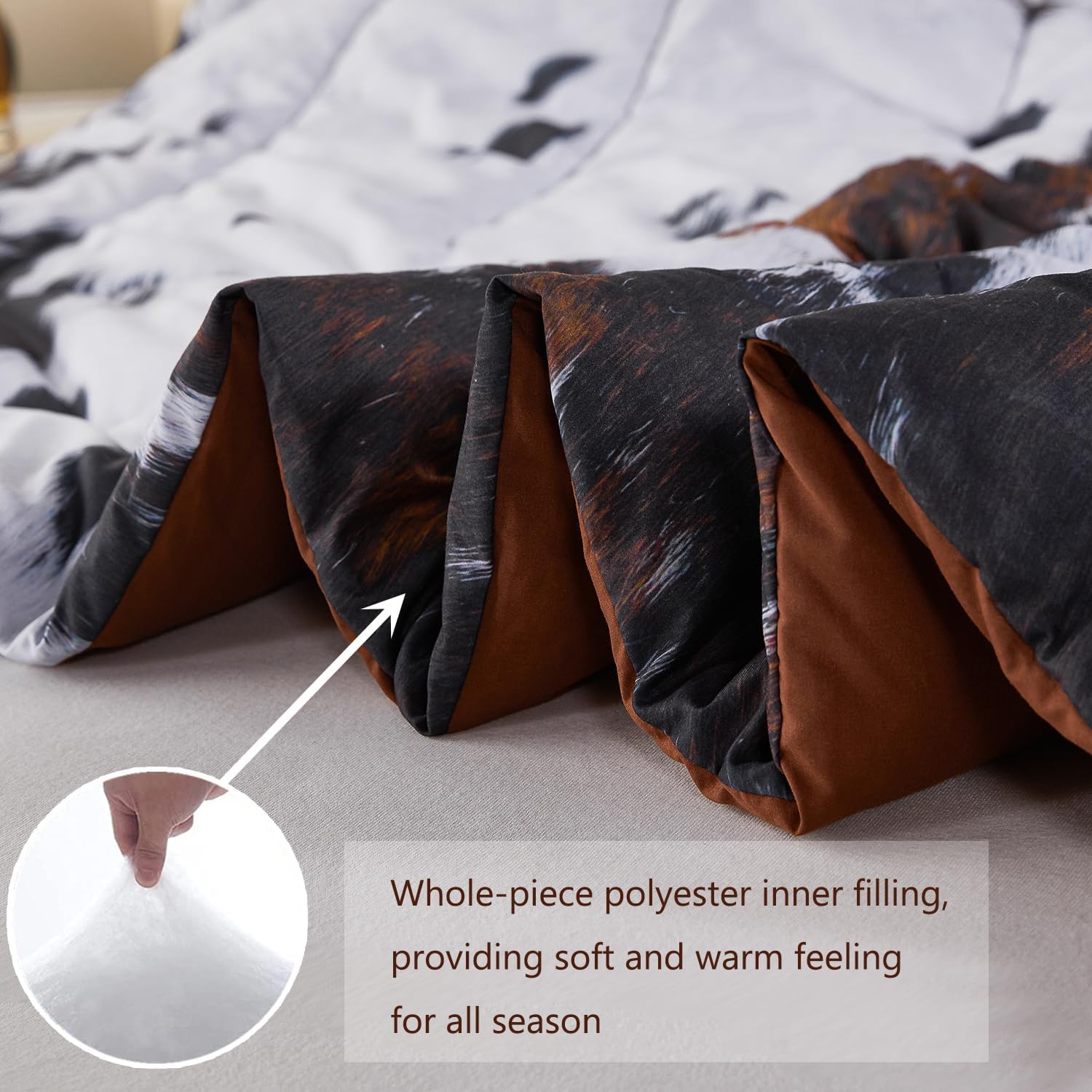 PERFEMET Cow Print King Comforter Set 3 Pieces