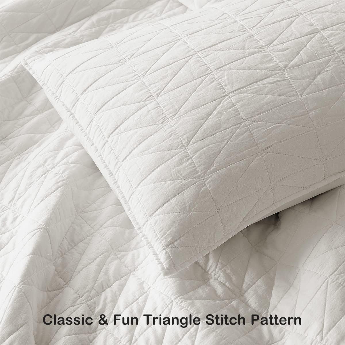 HORIMOTE HOME Queen Quilt Set with Stone-Washed Microfiber