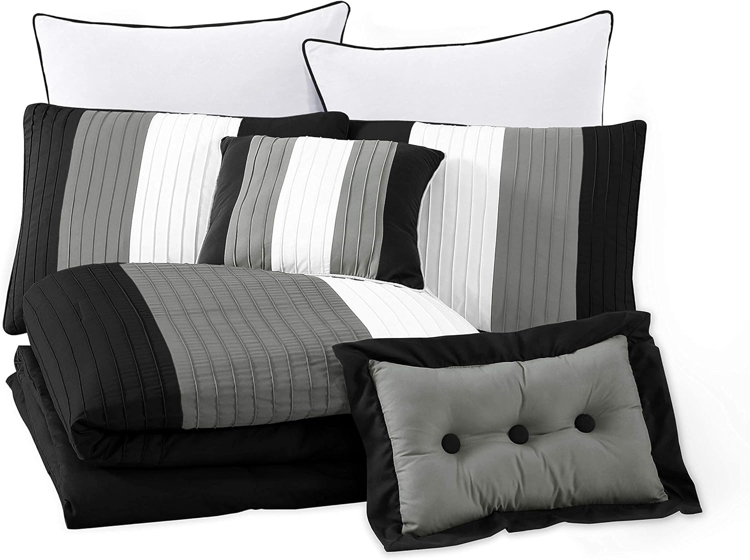 Chezmoi Loft 8-Piece Comforter Set Queen 1