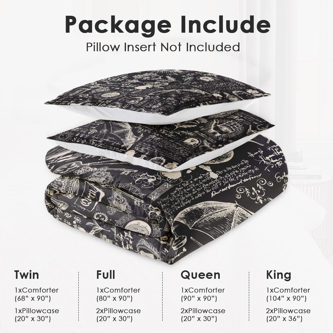 WeCozy King Size Comforter Set with 2 Pillowcases