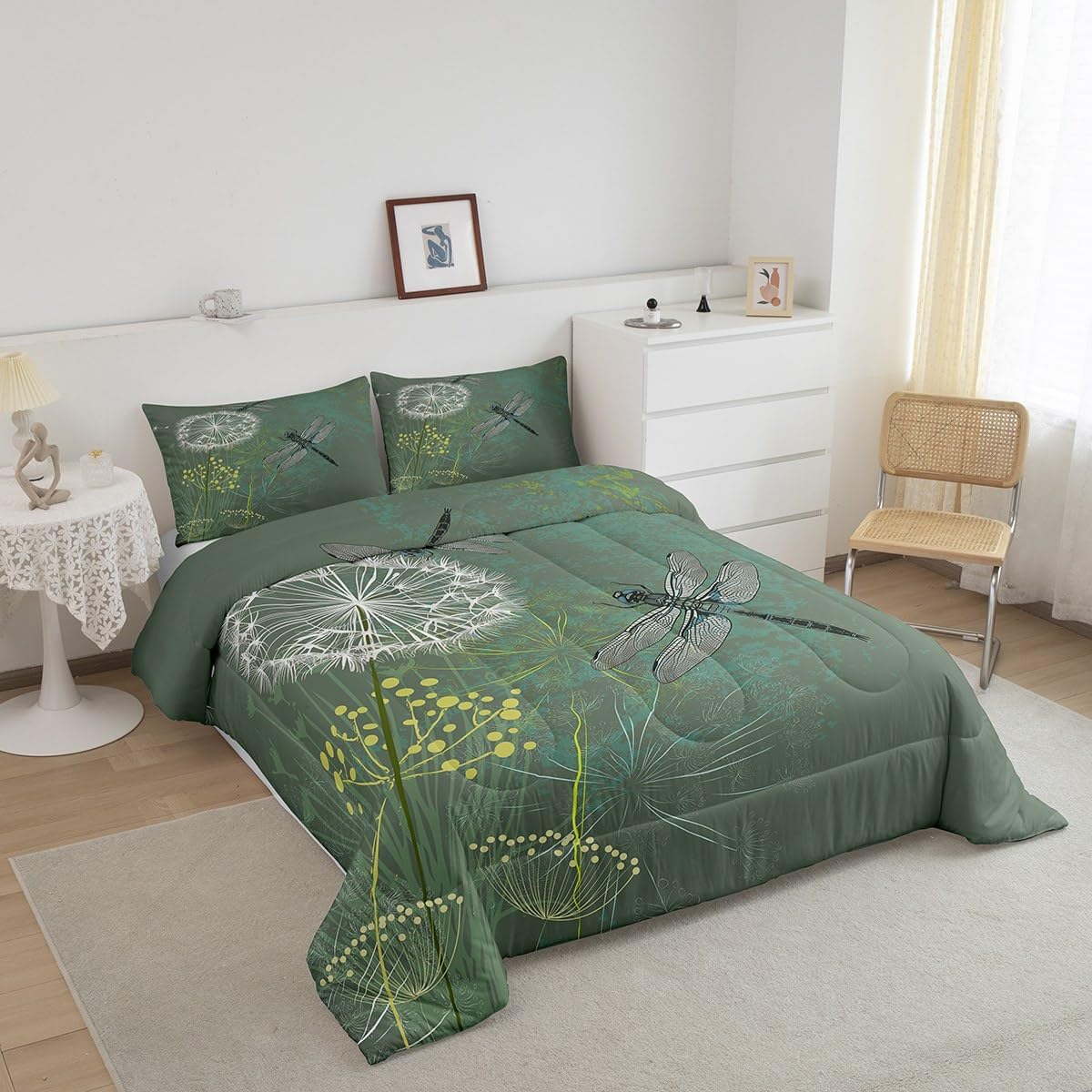 Homewish Dragonfly Comforter Set King Size 3Pcs