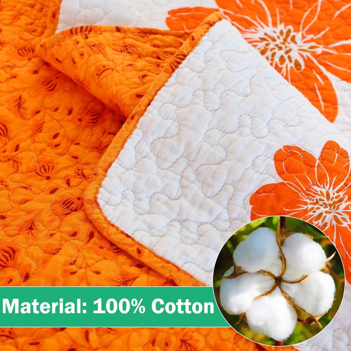 EVENHUG 100 Cotton Queen Quilt Set with Pillow Shams