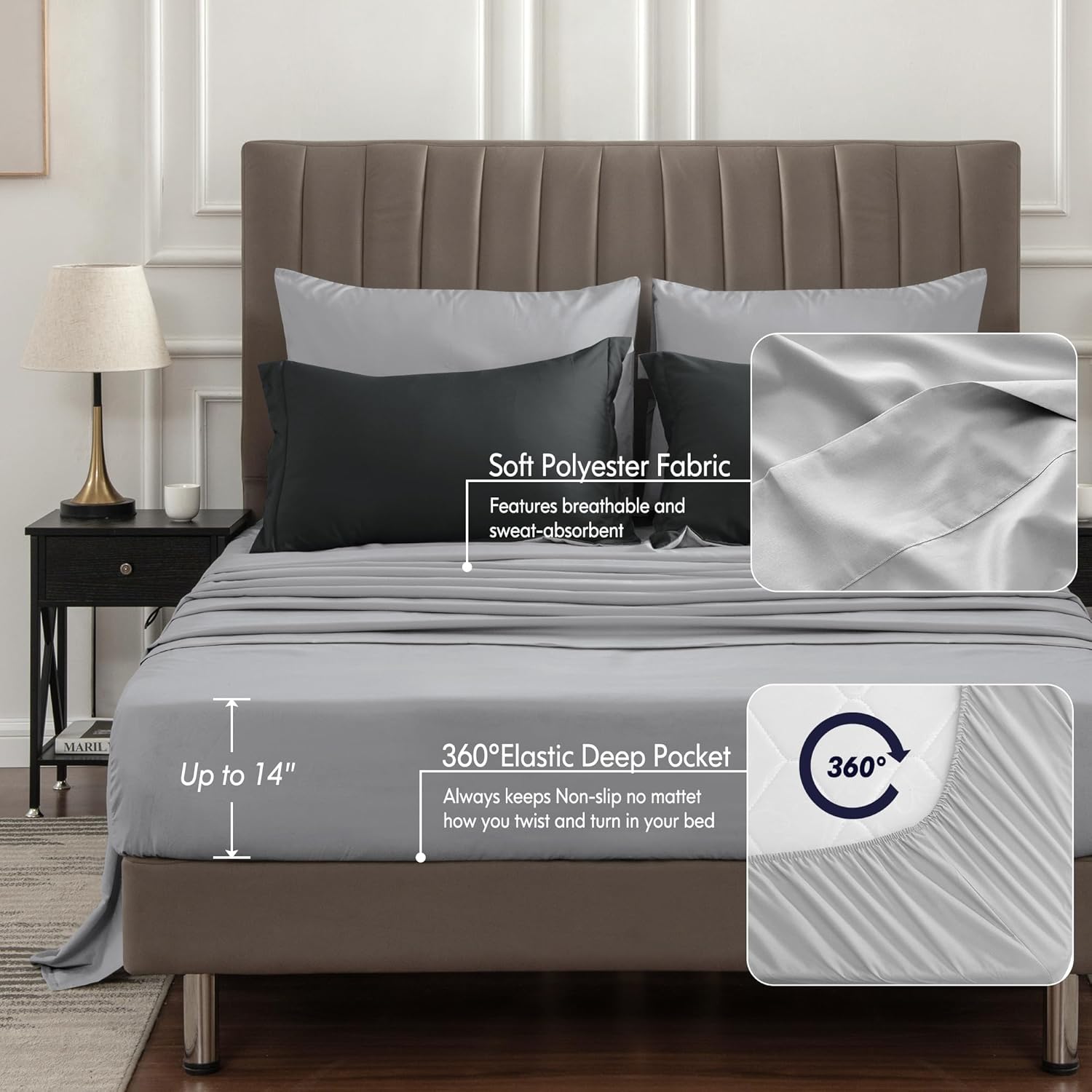 BEDELITE Twin XL Comforter Set 5 Pieces Bed in a Bag