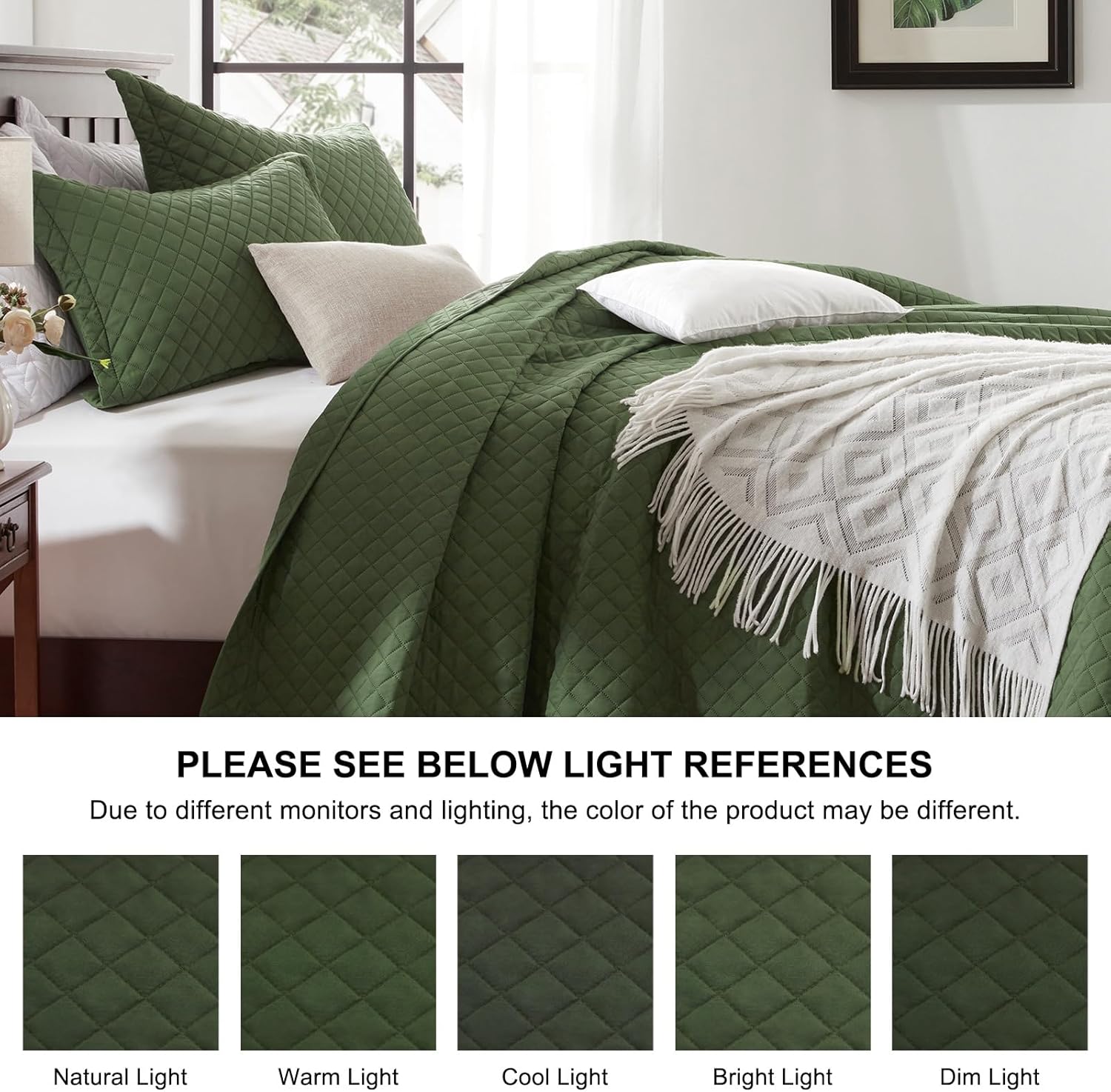 SunStyle Home Olive Green King Quilt Bedding Set