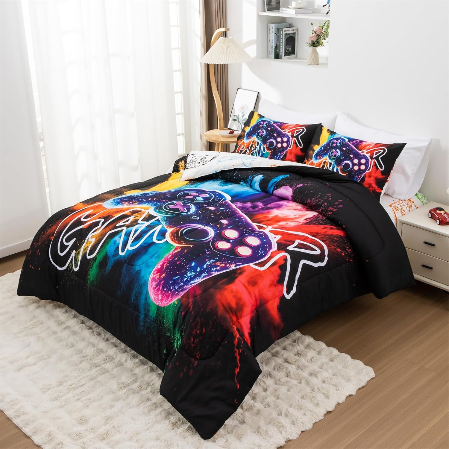 Aimuan Gamer Comforter Set for Boys 3D Gamepad Design Twin