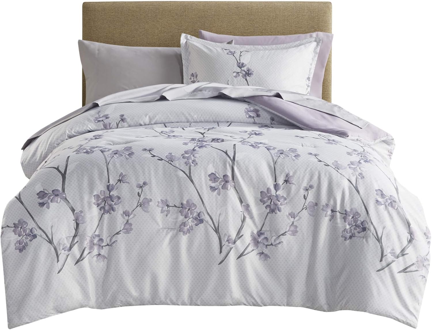 Comfort Spaces Bed in a Bag Set Kate Grey Purple