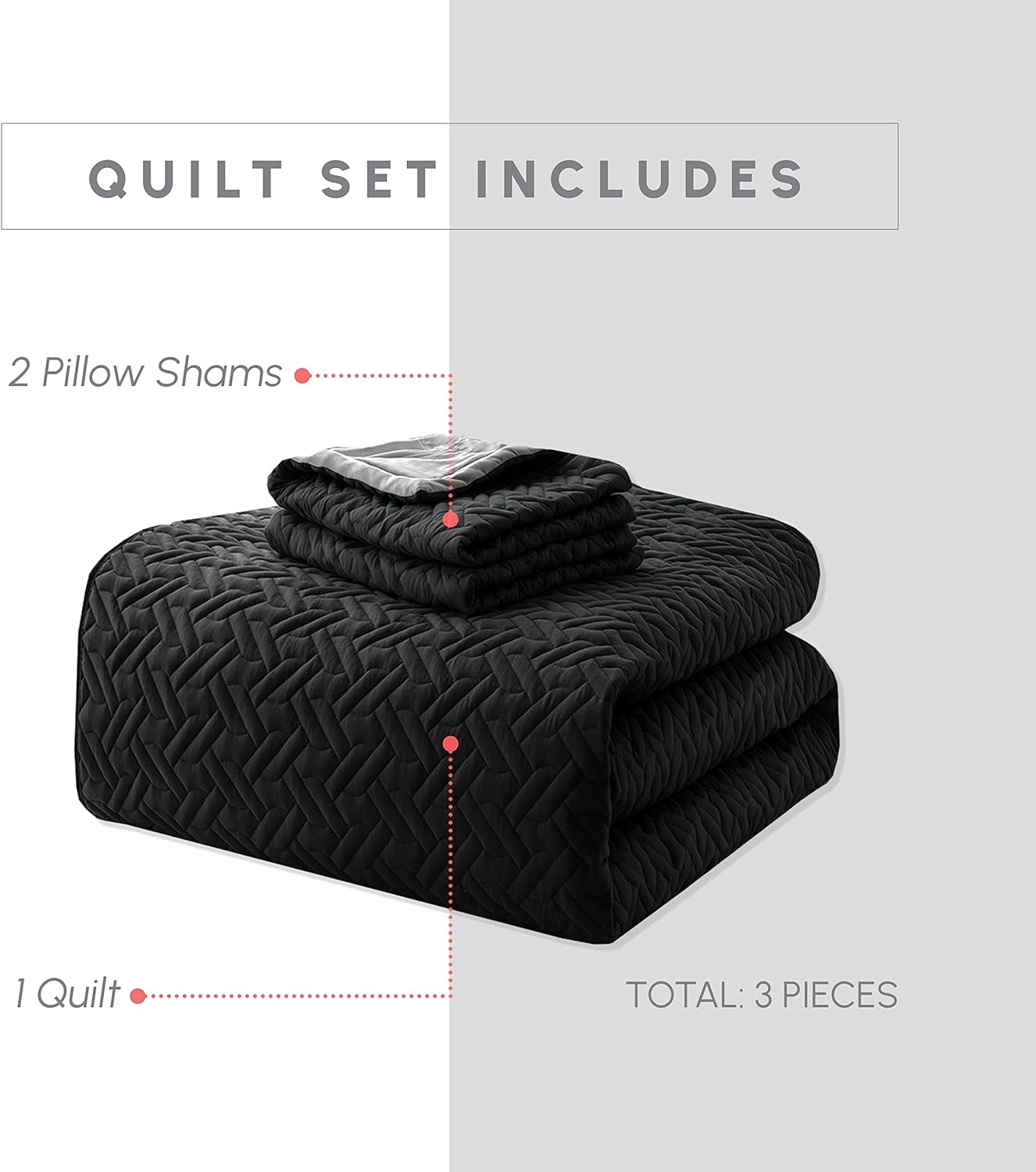 Elegant Comfort 3-Piece Reversible Quilt Set - Ultra Soft Premium King
