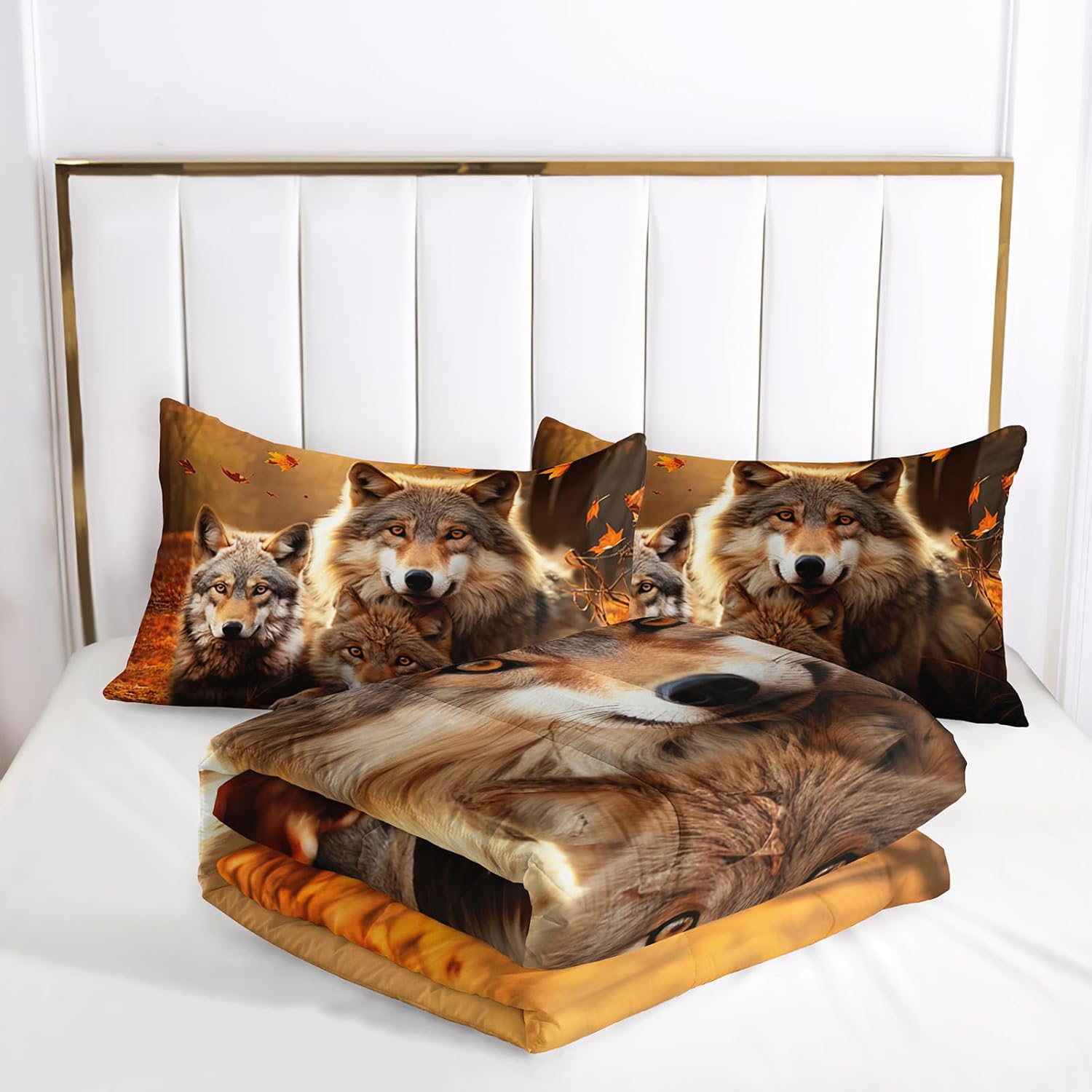 3D Wolf Comforter Set Twin Size for Kids