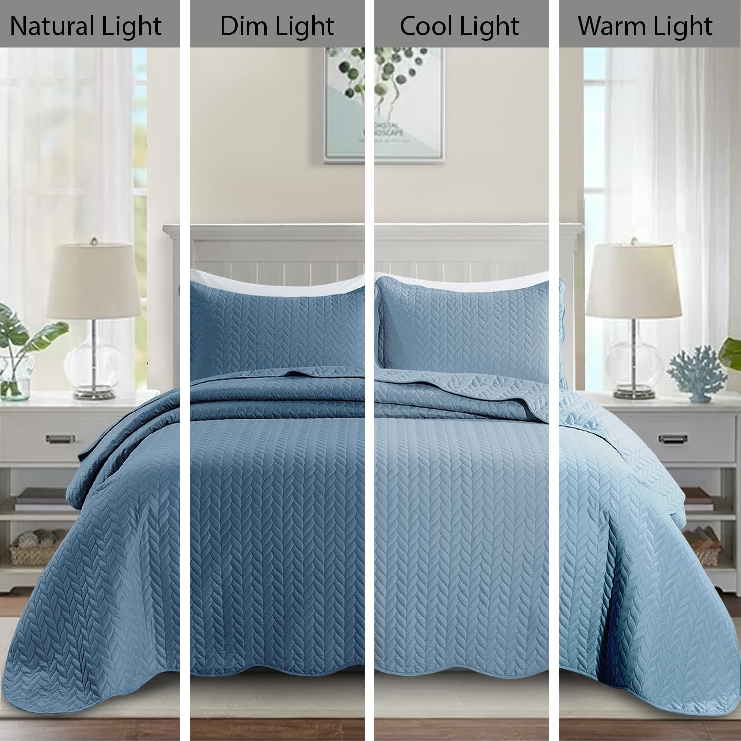 IR Imperial Rooms Light Blue Queen Quilt Set
