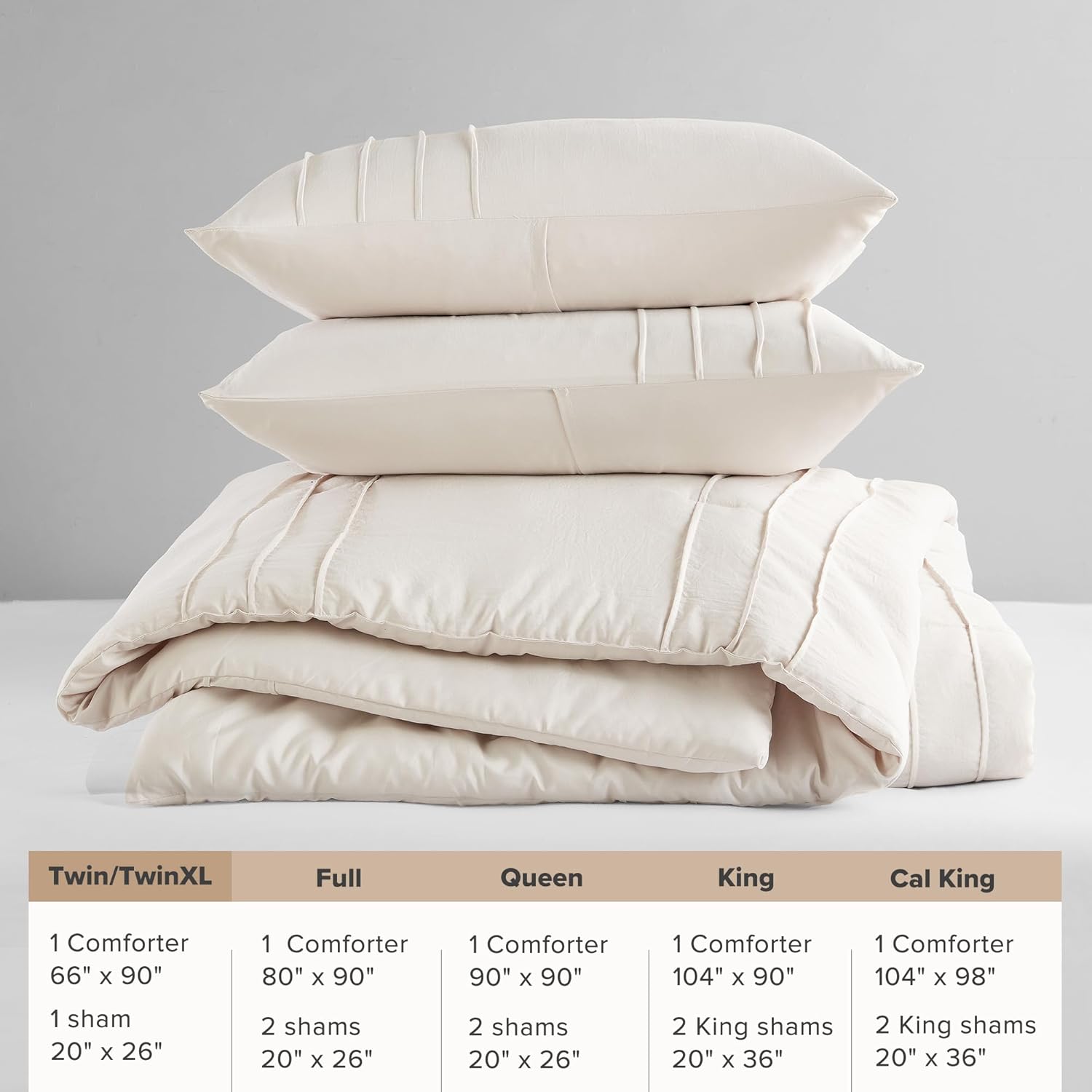 Comfort Spaces Cream Comforter Set - TwinTwin XL 2 Pcs