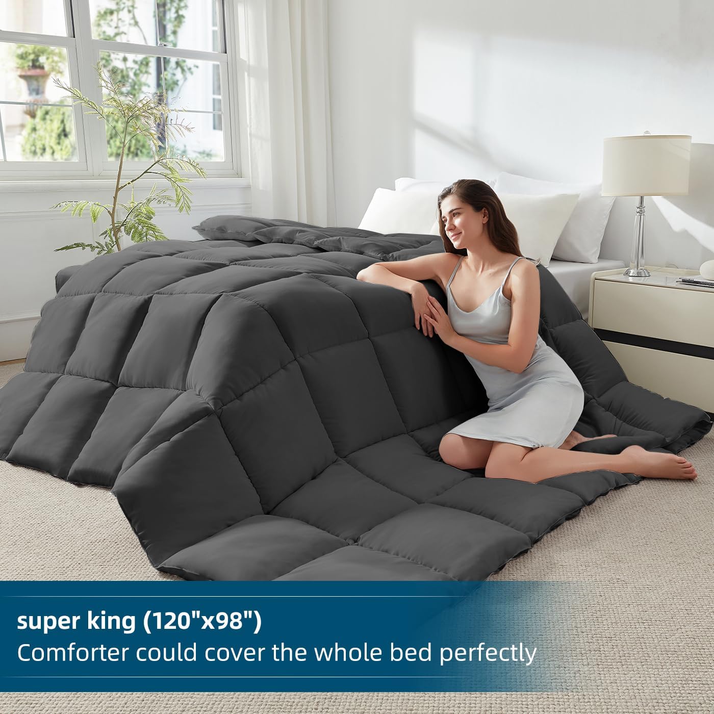 Soft Super King Comforter 120x98 Grey