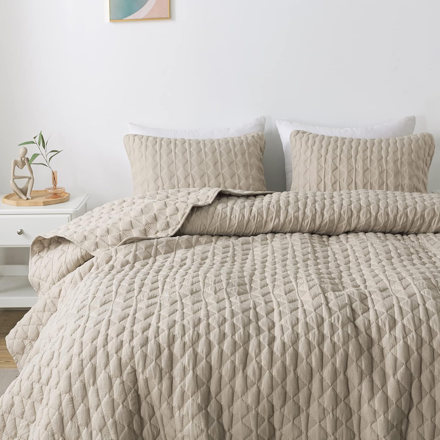 WDCOZY Lightweight Cal King Quilt Set with Pillow Shams