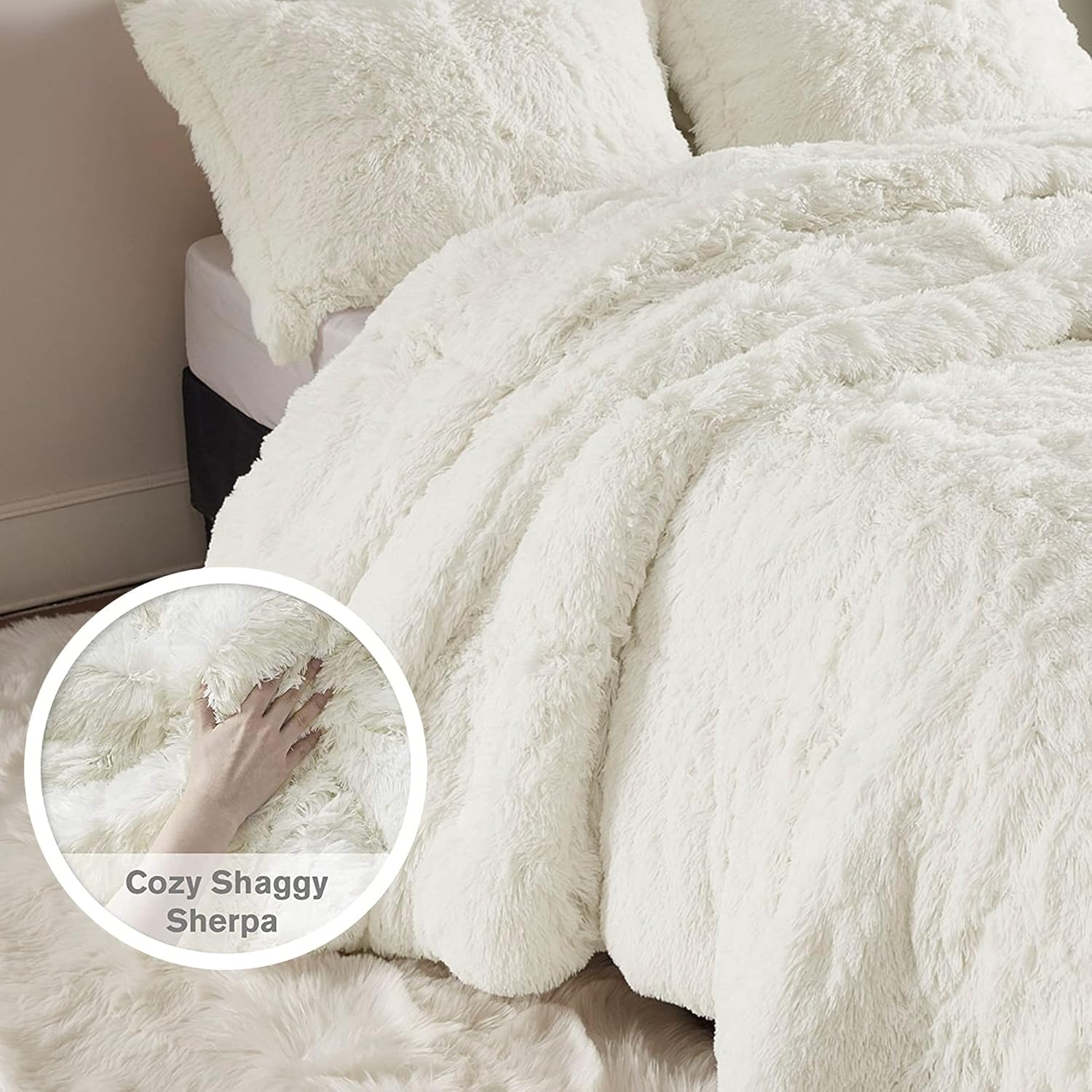 Intelligent Design Shaggy Faux Fur Duvet Cover Set