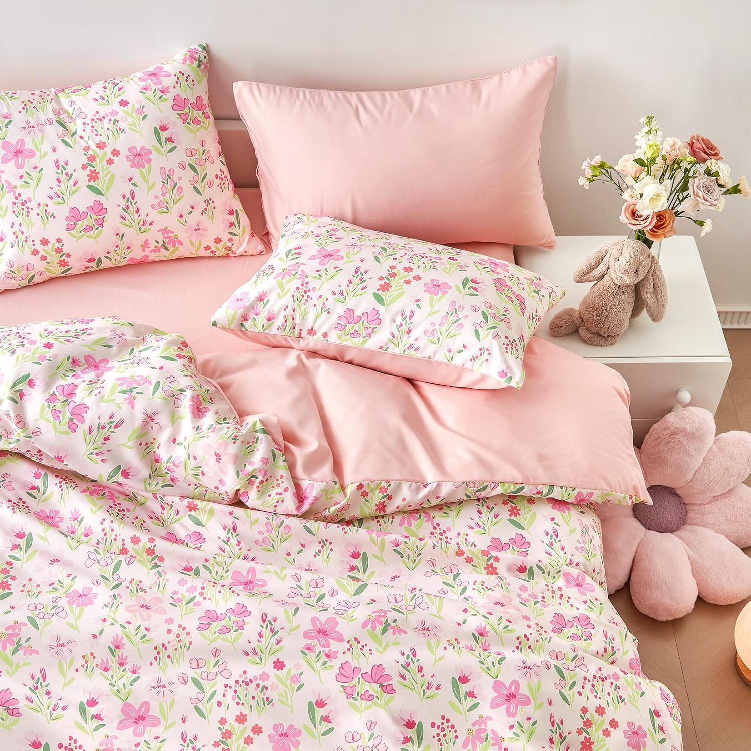 Wake In Cloud Floral Comforter Set 3 Piece
