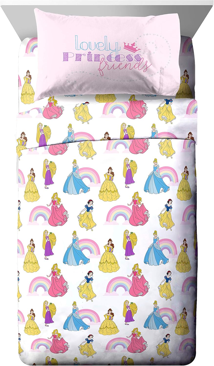 Jay Franco Disney Princess 7-Piece Full Bed Set - Comforter Sheets
