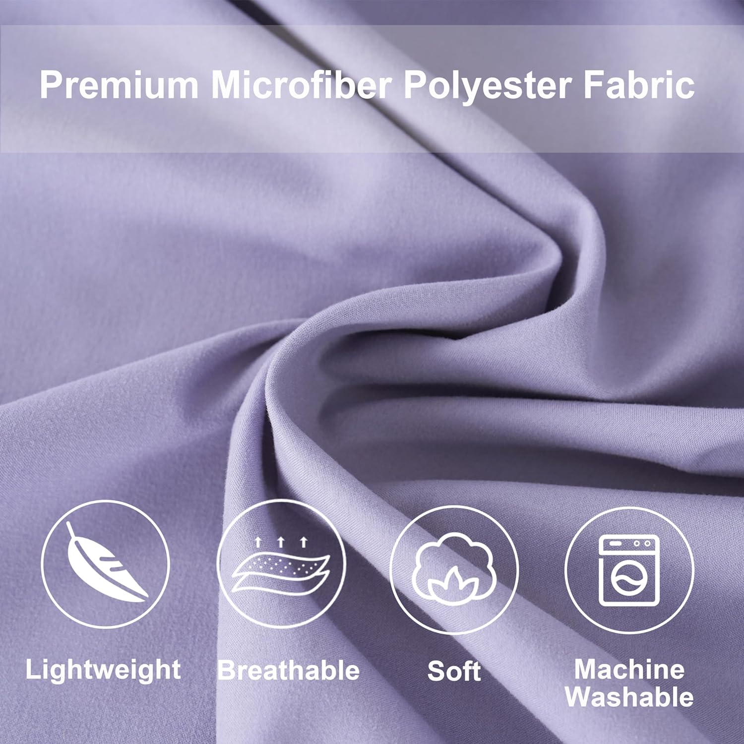 DOWNCOOL 7Pcs Full Size Bedding Set Purple